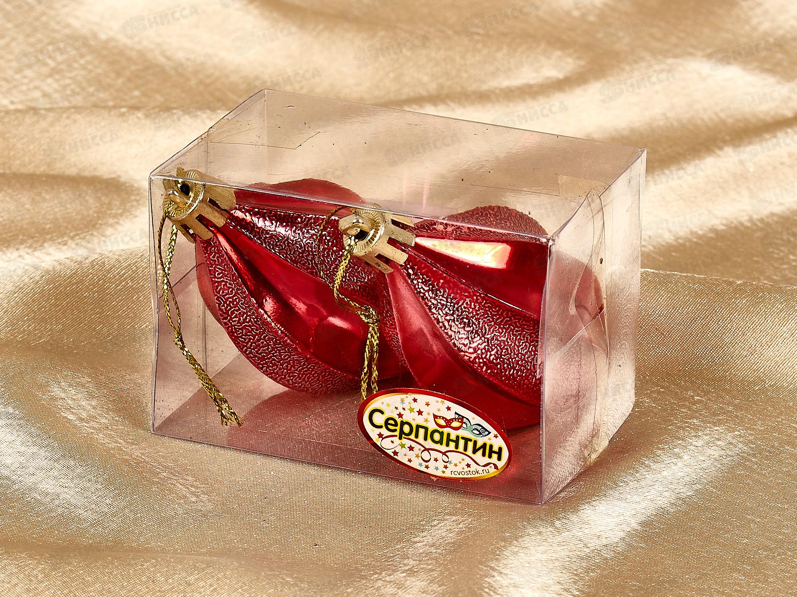 Набор елочных украшений 2шт Таинственное очарование 8см капля 916-899