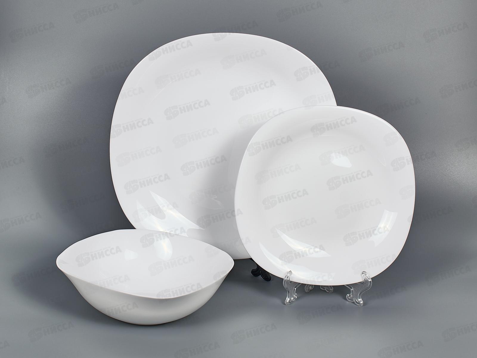 Набор столовый 18пр. Луна белая гладкий 100б-18лк