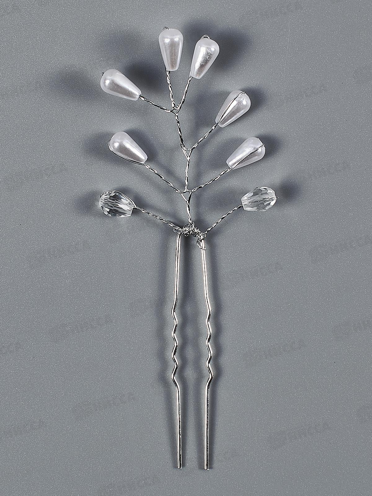 Шпилька свадебная &quotВетка&quotп/жемчуг №8137 (упак.10шт.)