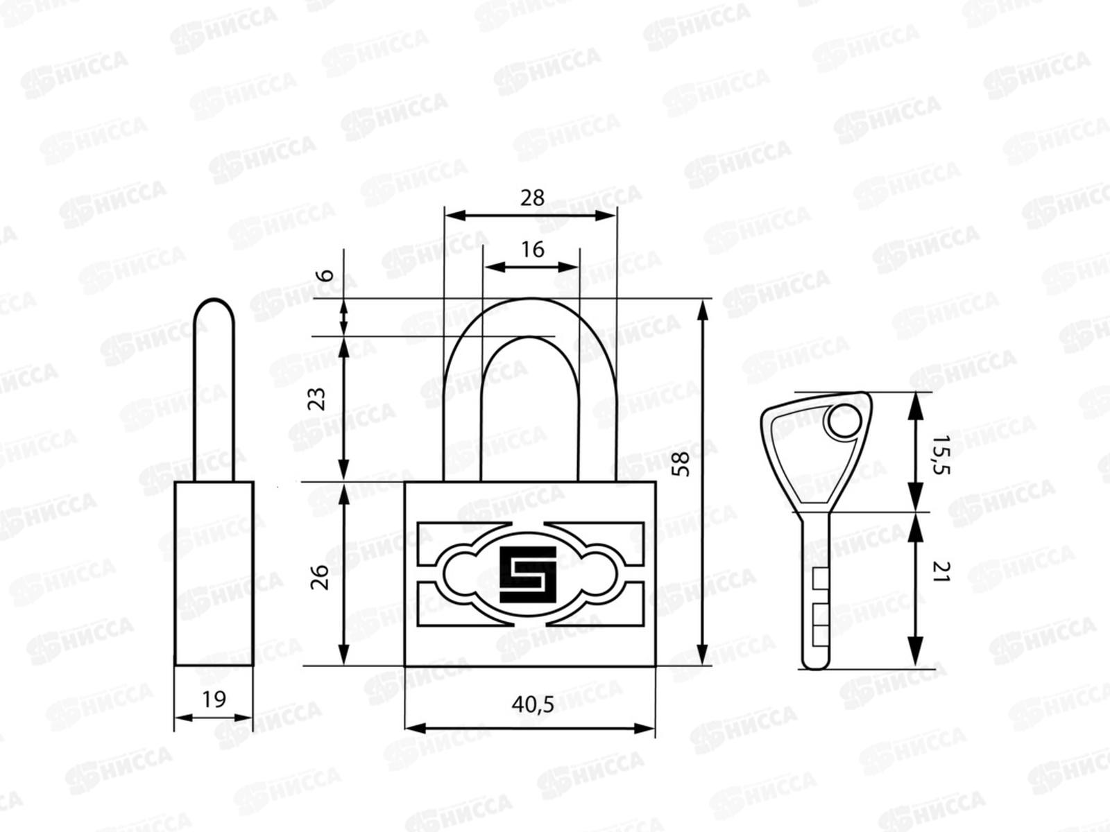 Замок навесной БУЛАТ ВС 3-П40 ПЛ стальной 5кл *12 13 648