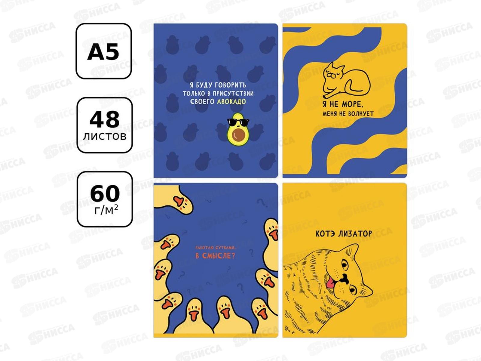 Тетрадь 48листов клетка  BG Приколись 11070,*4/56