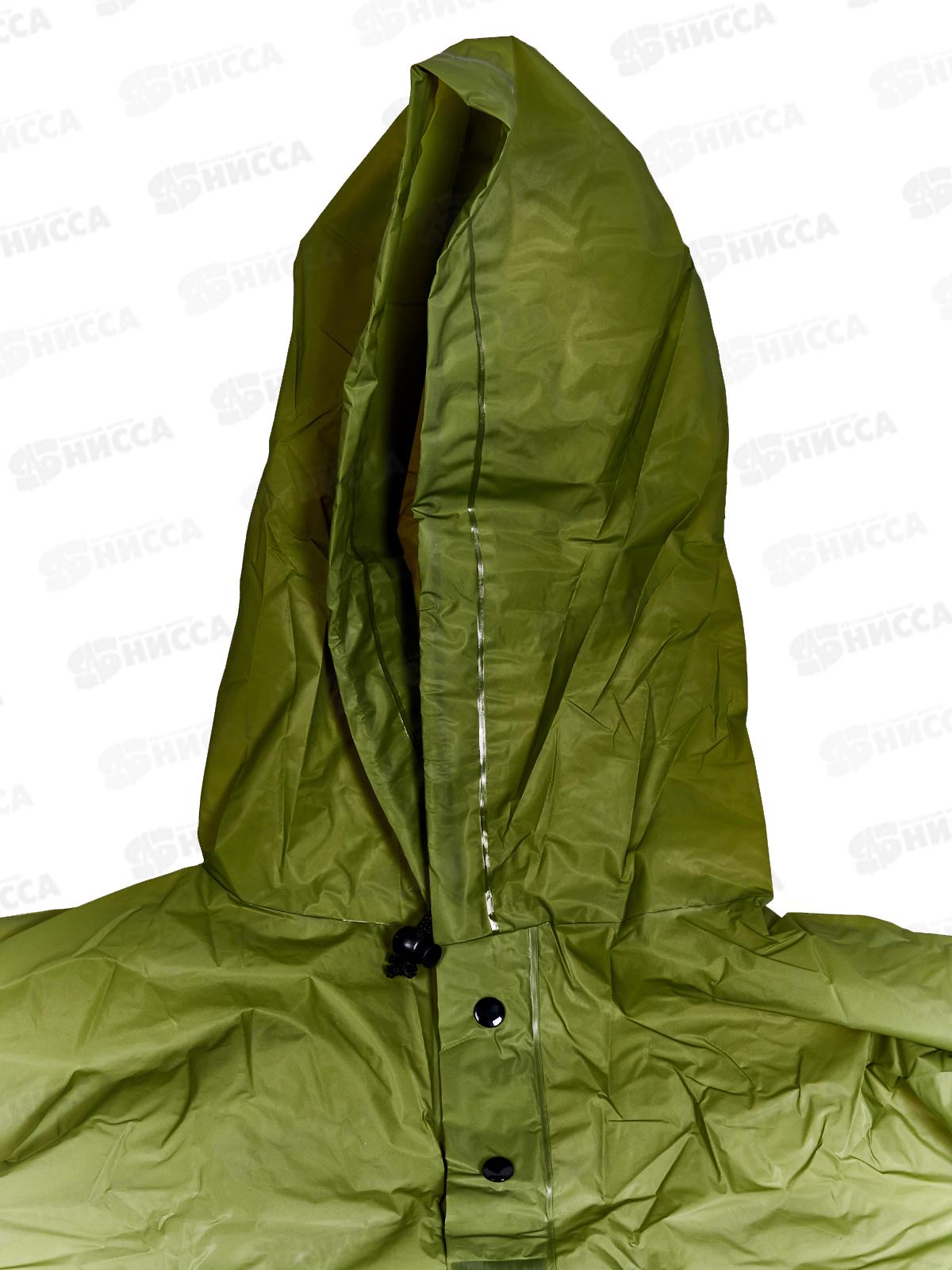 Дождевик Hoody зеленый с капюшоном с резинками на рукавах HODY12