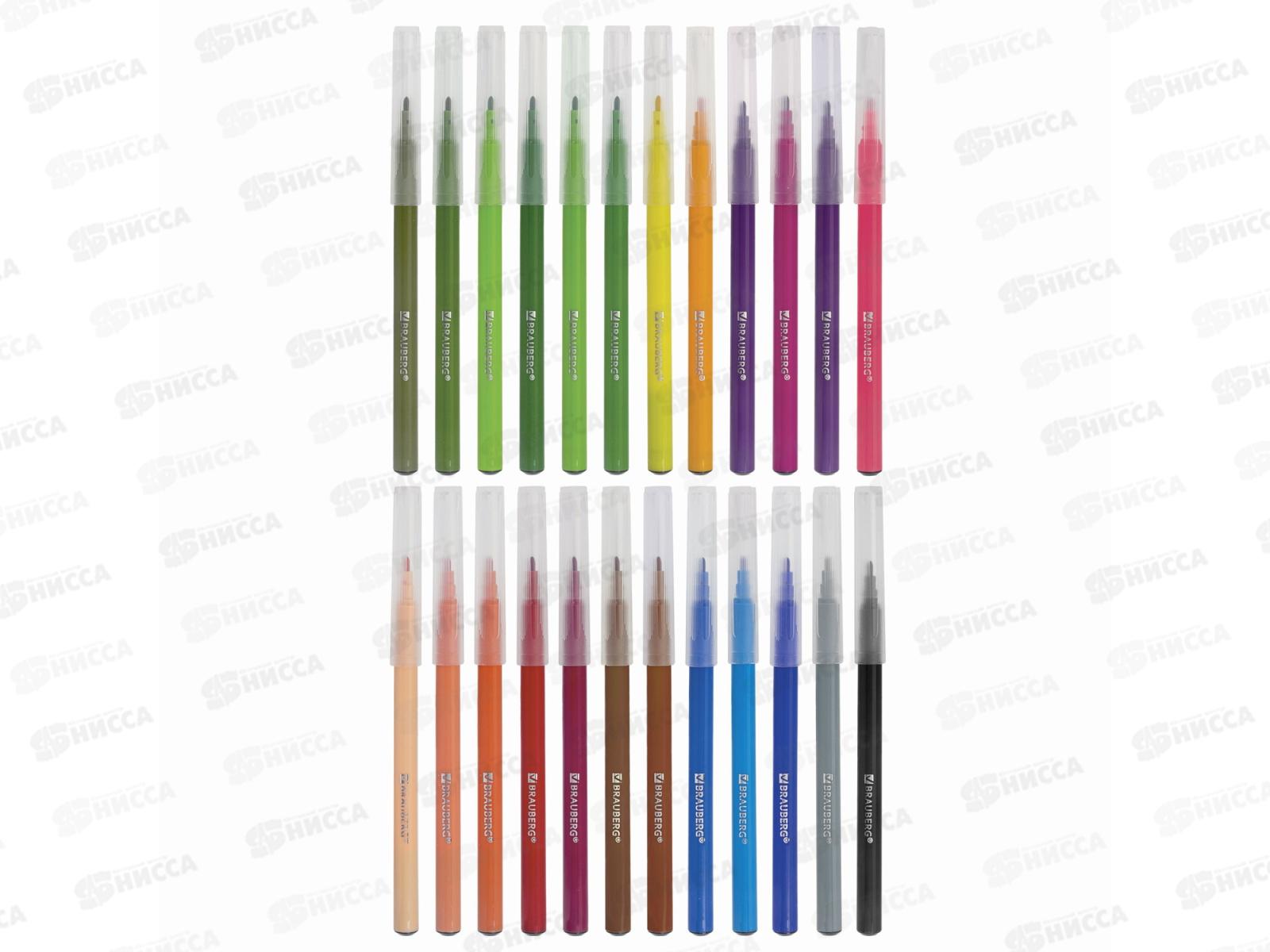 Фломастеры 24 цвета BRAU классические premium,151936*12/144