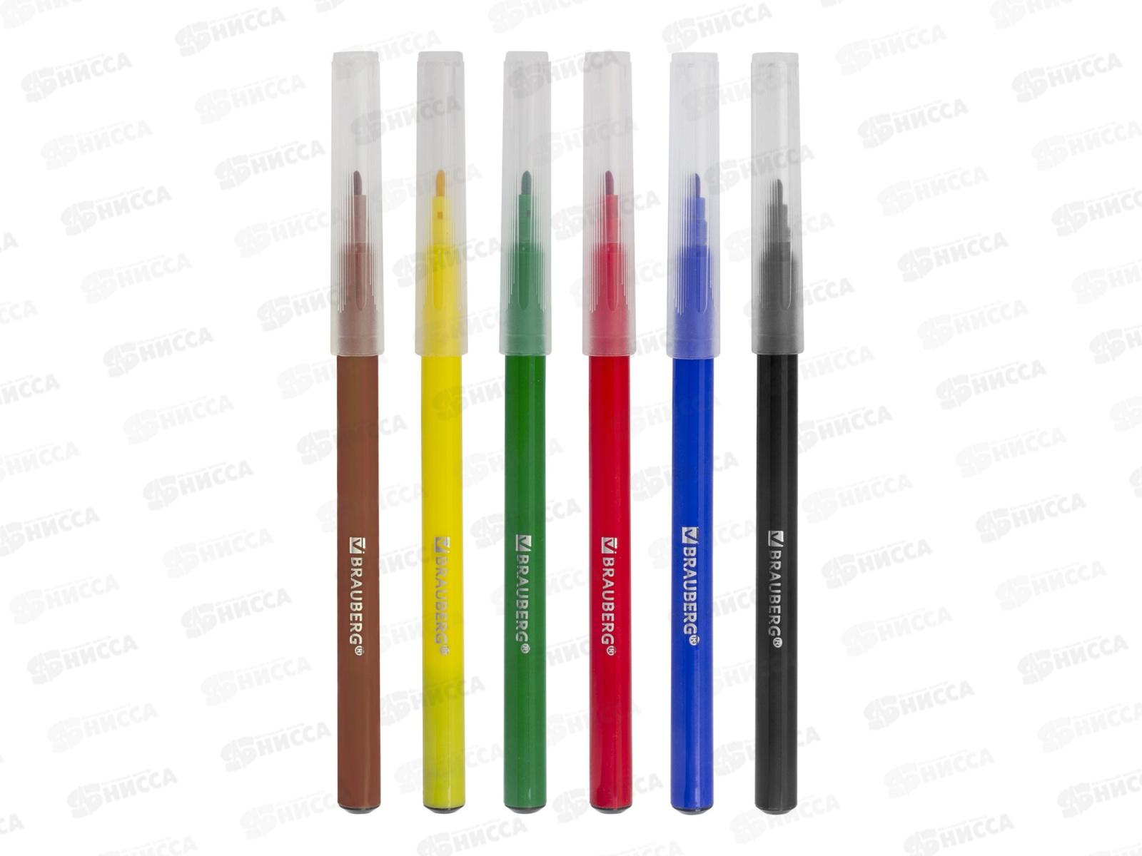 Фломастеры 6 цветов BRAU классические premium,151933 *48/480