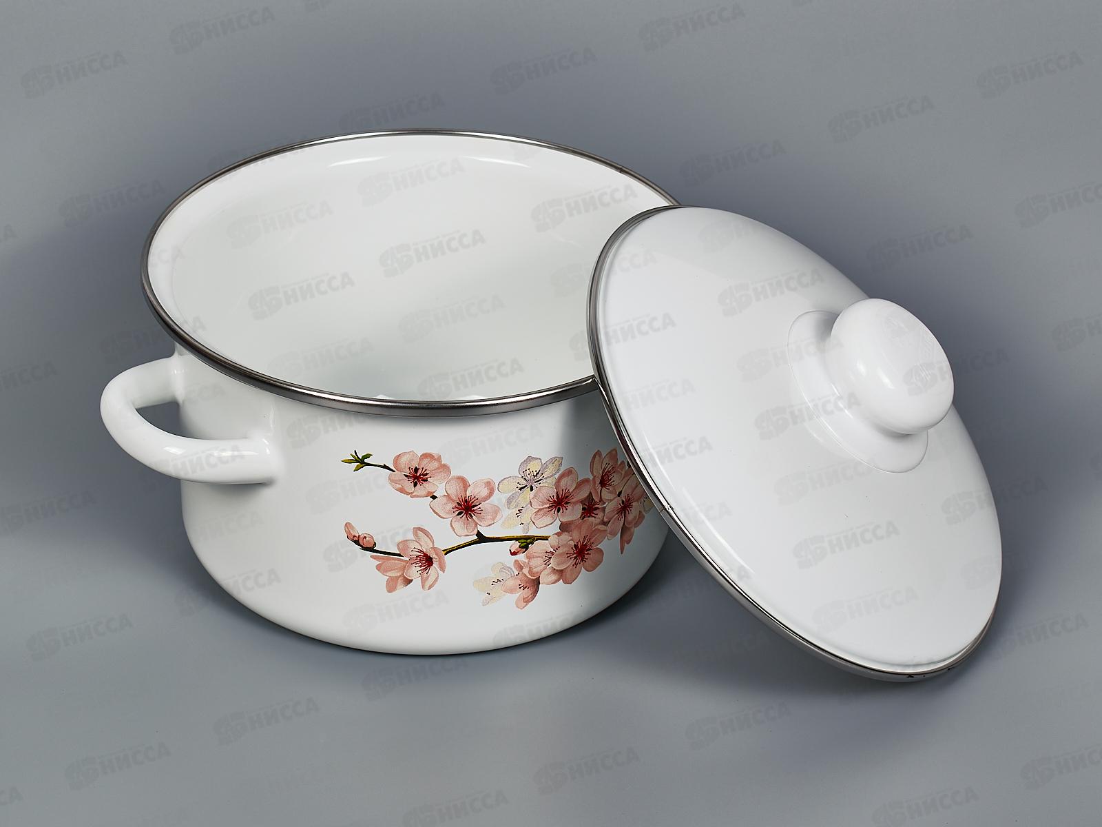 Кастрюля 2,0л эмалированная с рисунком 01-1610/4 Сакура *8