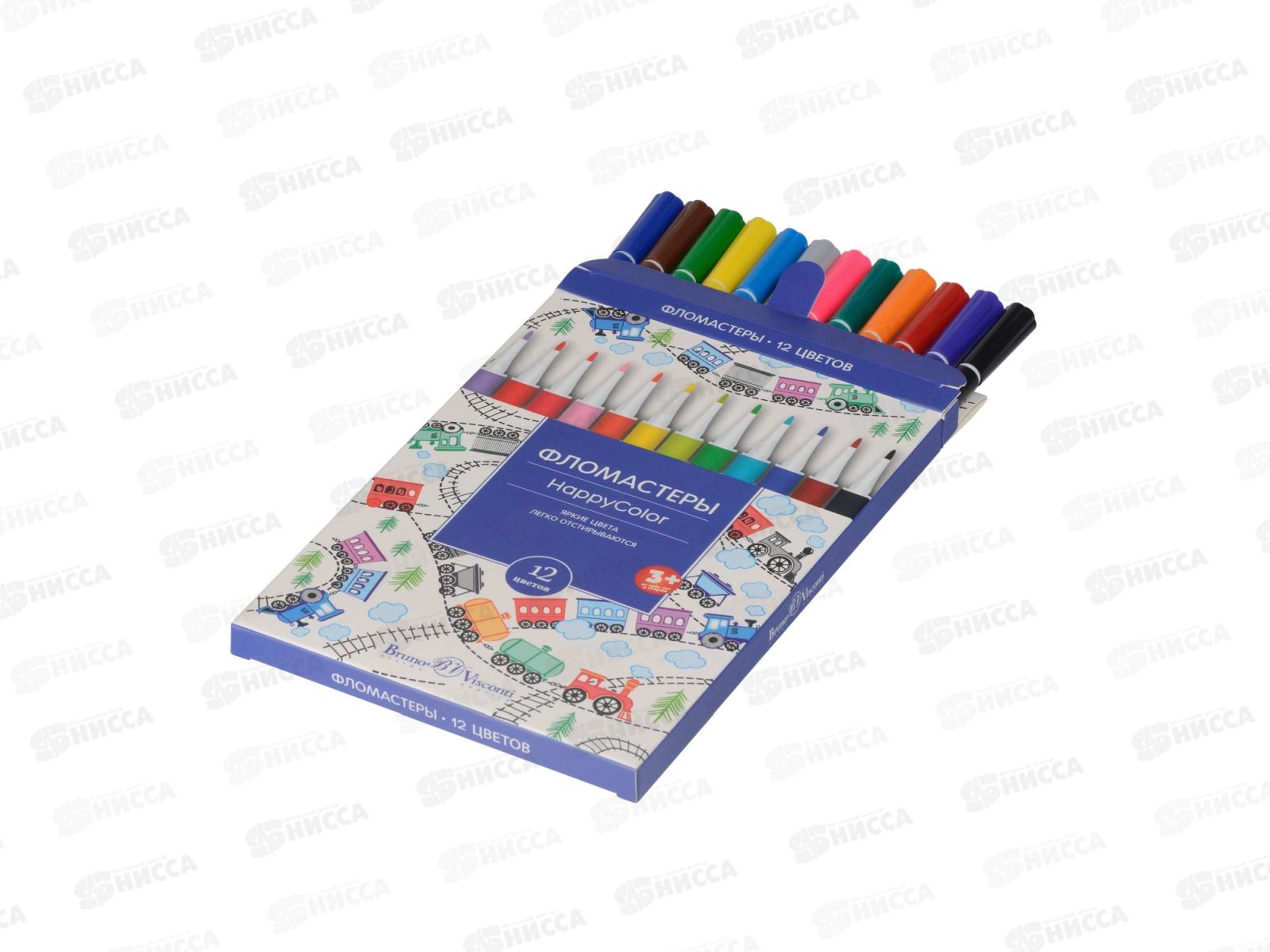 Фломастеры 12 цветов АЛЬТ Happycolor,32-0023*24