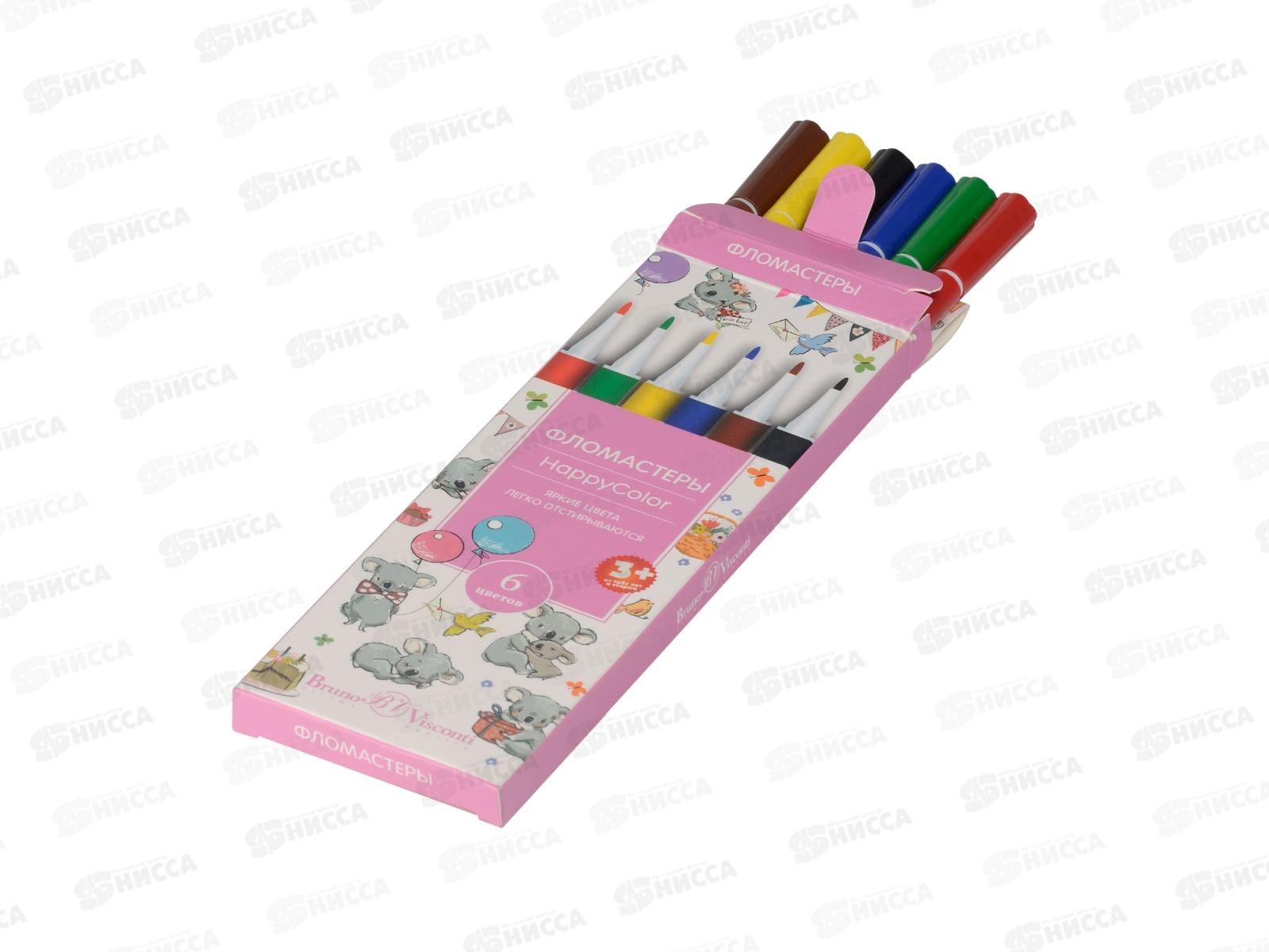 Фломастеры 6 цветов АЛЬТ Happycolor,32-0024*30