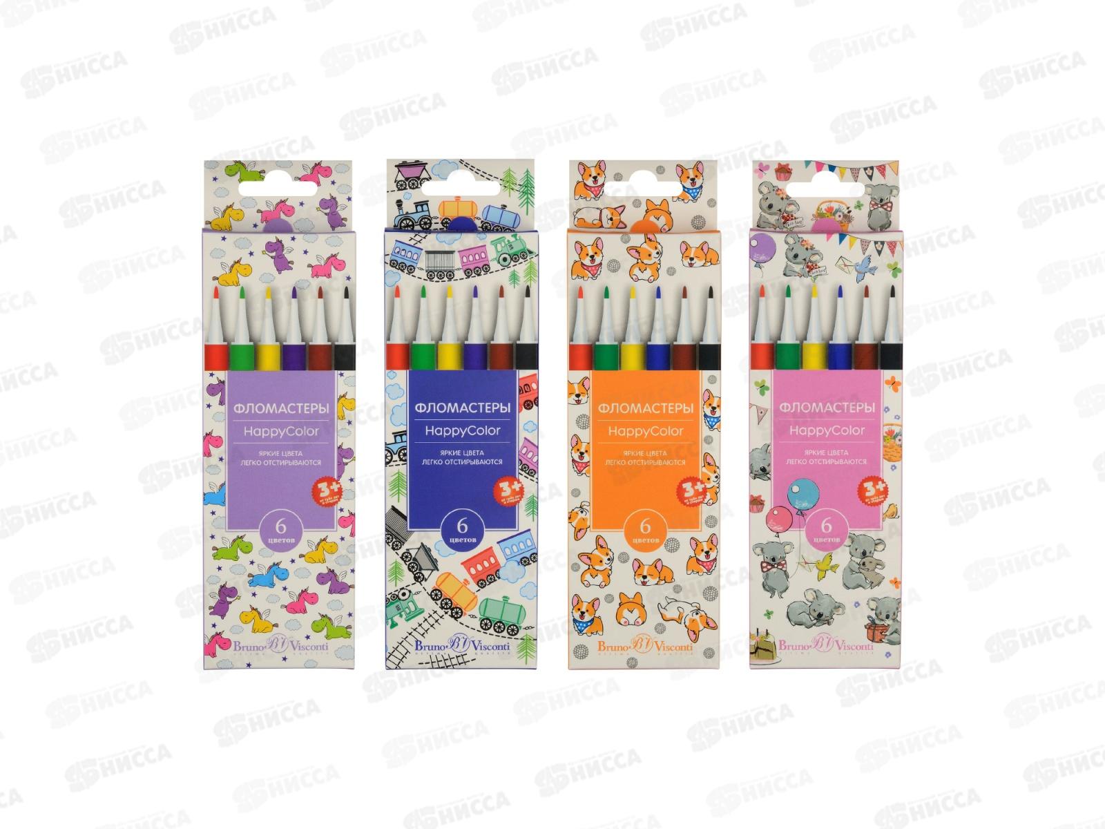 Фломастеры 6 цветов АЛЬТ Happycolor,32-0024*30