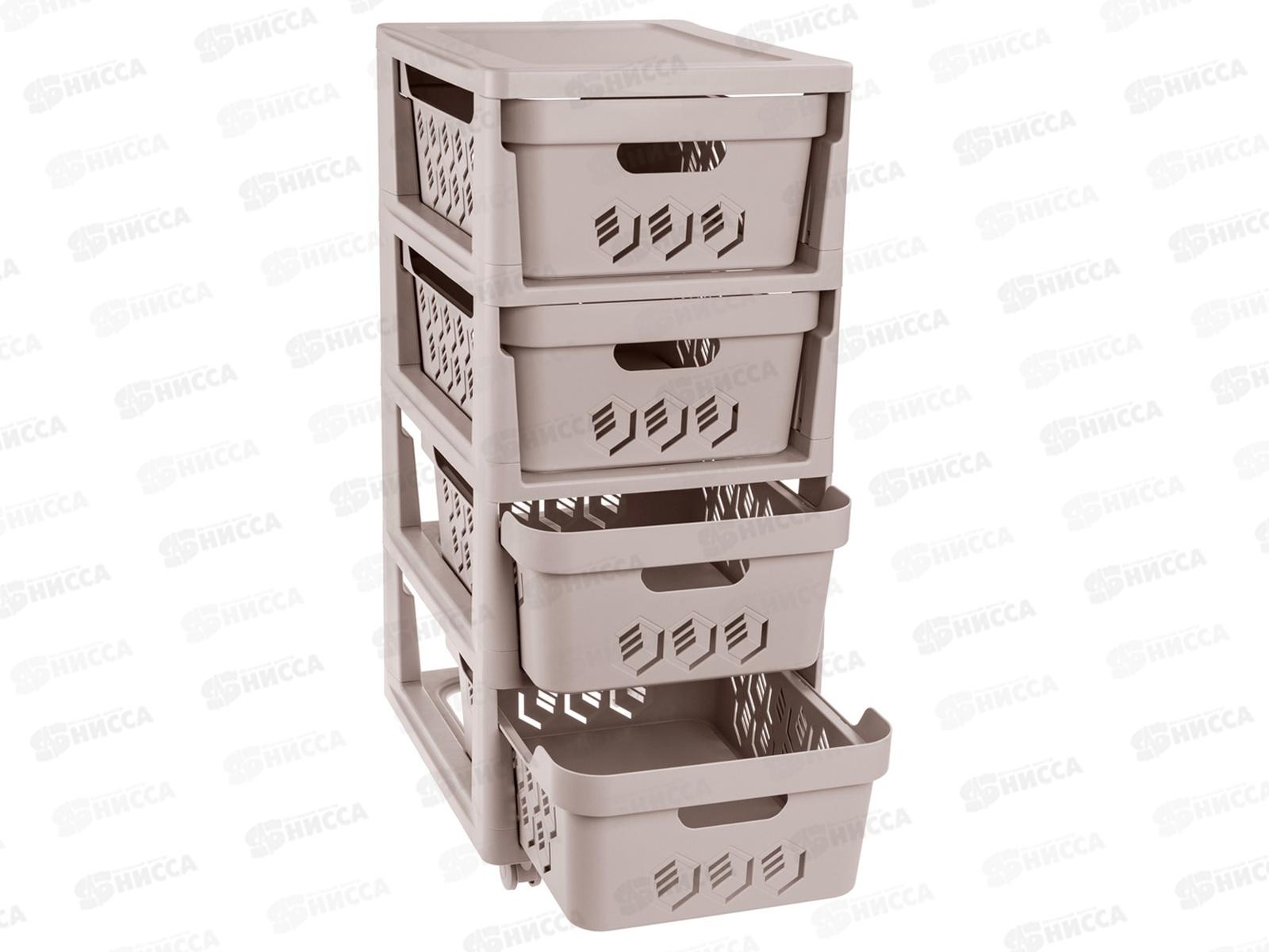 Комод 4 ящика DELUXE на колесах Св-беж 43327693470  БП