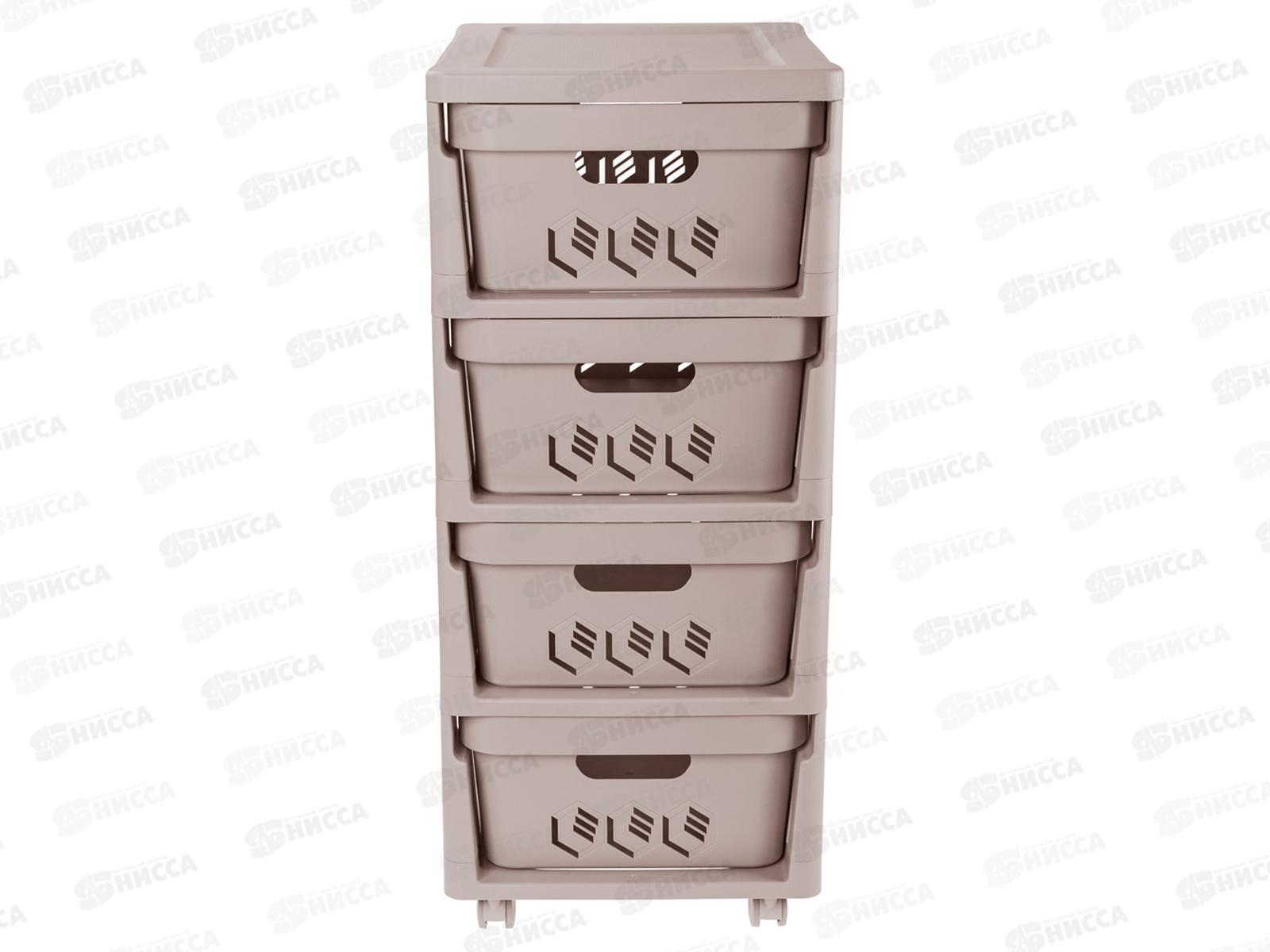 Комод 4 ящика DELUXE на колесах Св-беж 43327693470  БП