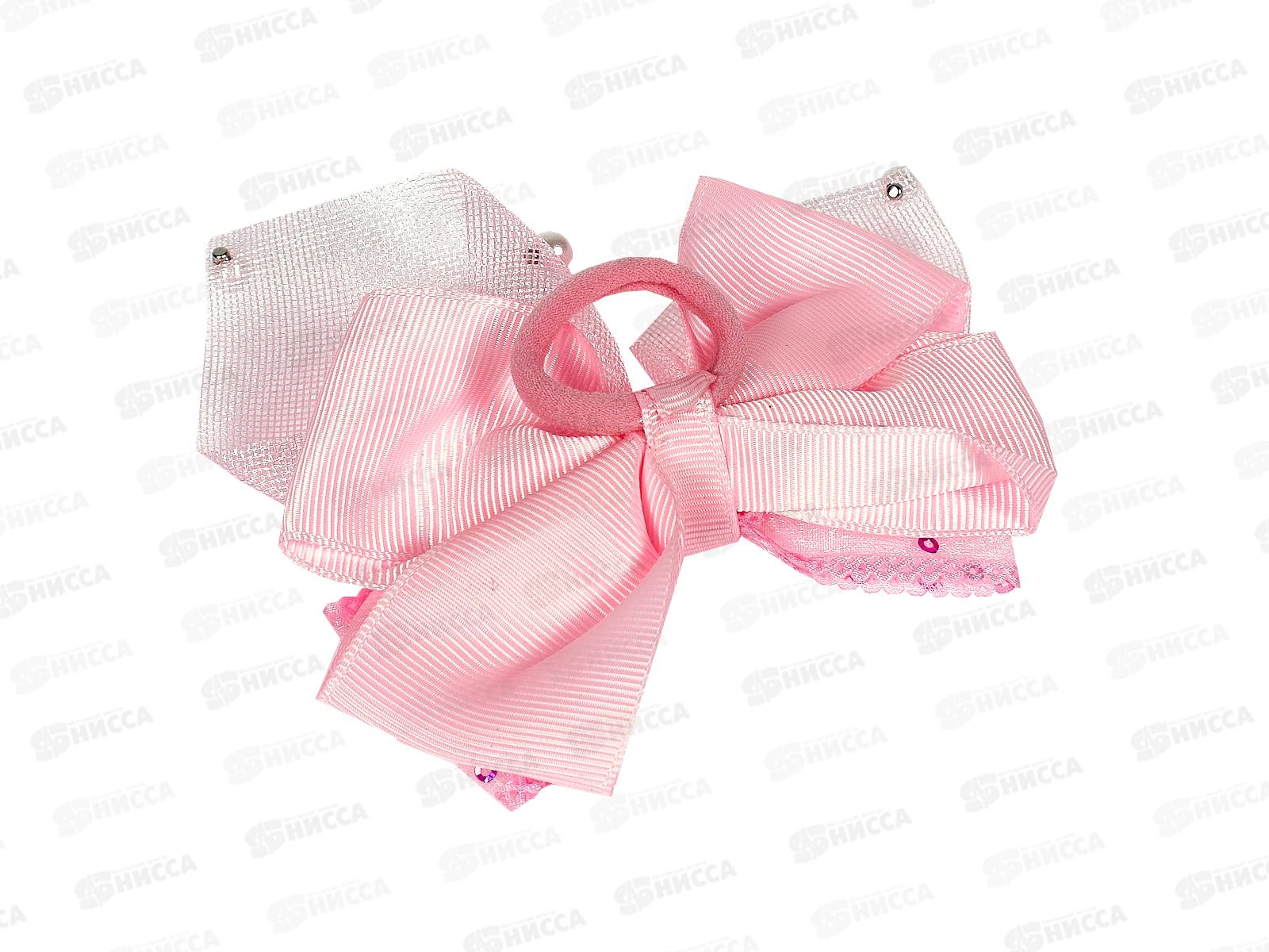 Резинка  д/в &quotБантик Лили с блестками&quot 10*8см розовый 5065267