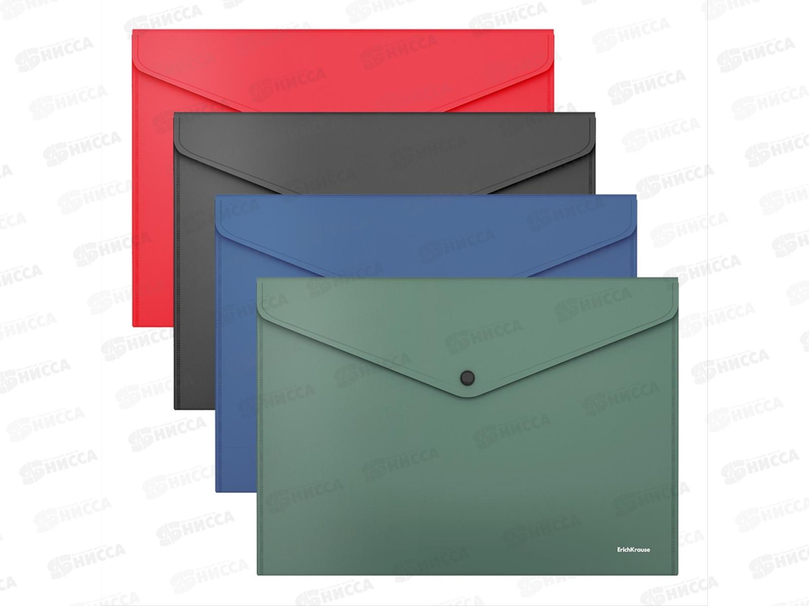 Папка с кноп. EK А4, непрозр.асс. 55398*12/240