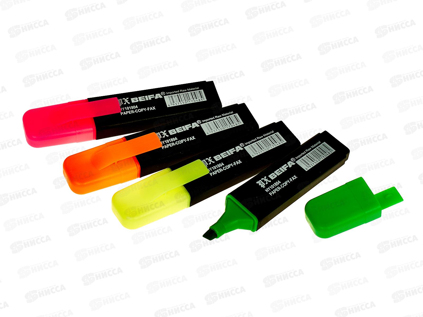 Маркеры BEIFA текстовый 4 цвета, цветной корпус, HY 101804-4 *12/144