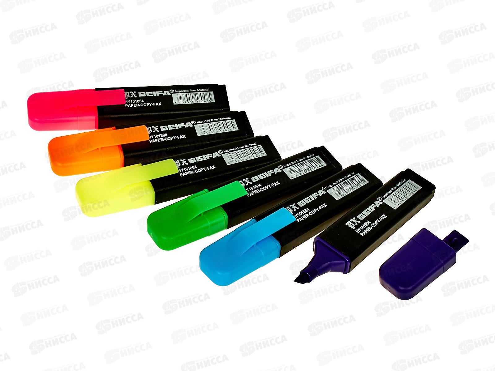 Маркеры BEIFA текстовый 6 цветов, цветной корпус, HY 101804-6 *12/144
