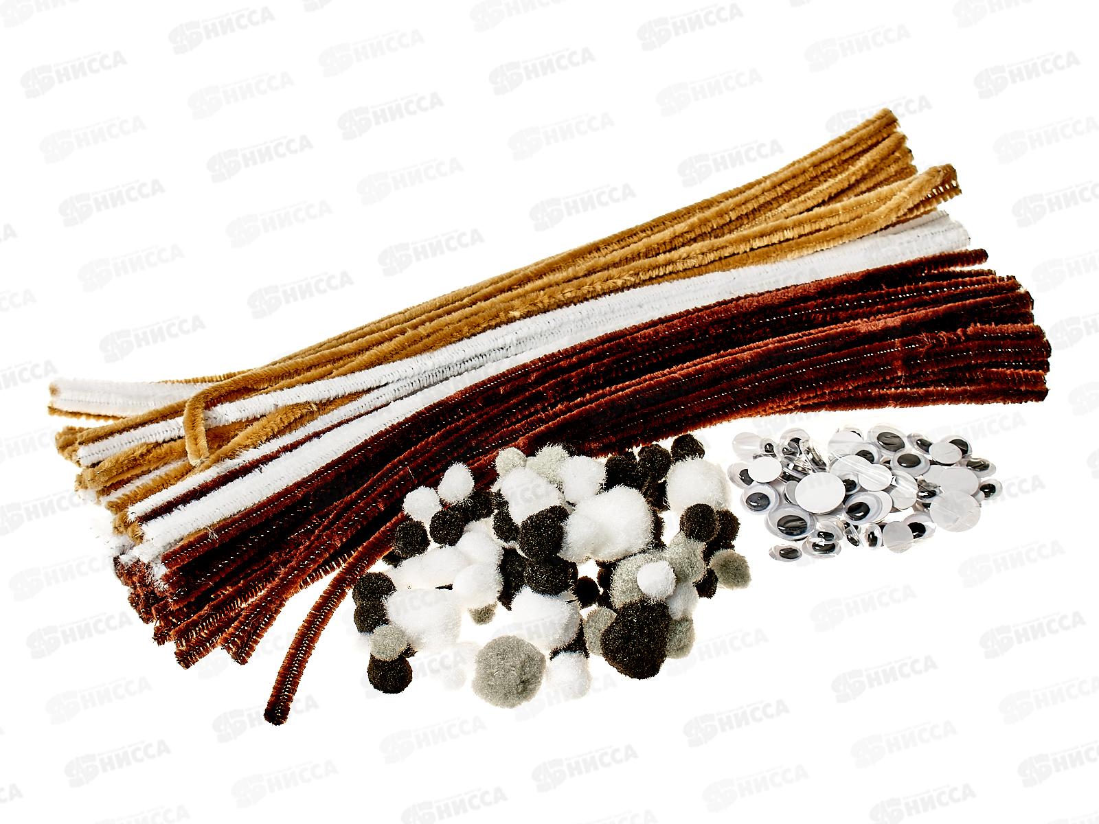 Набор для творчества Alingar (проволока пуш.30см,помпоны 90шт,глазки 90шт) AL9041