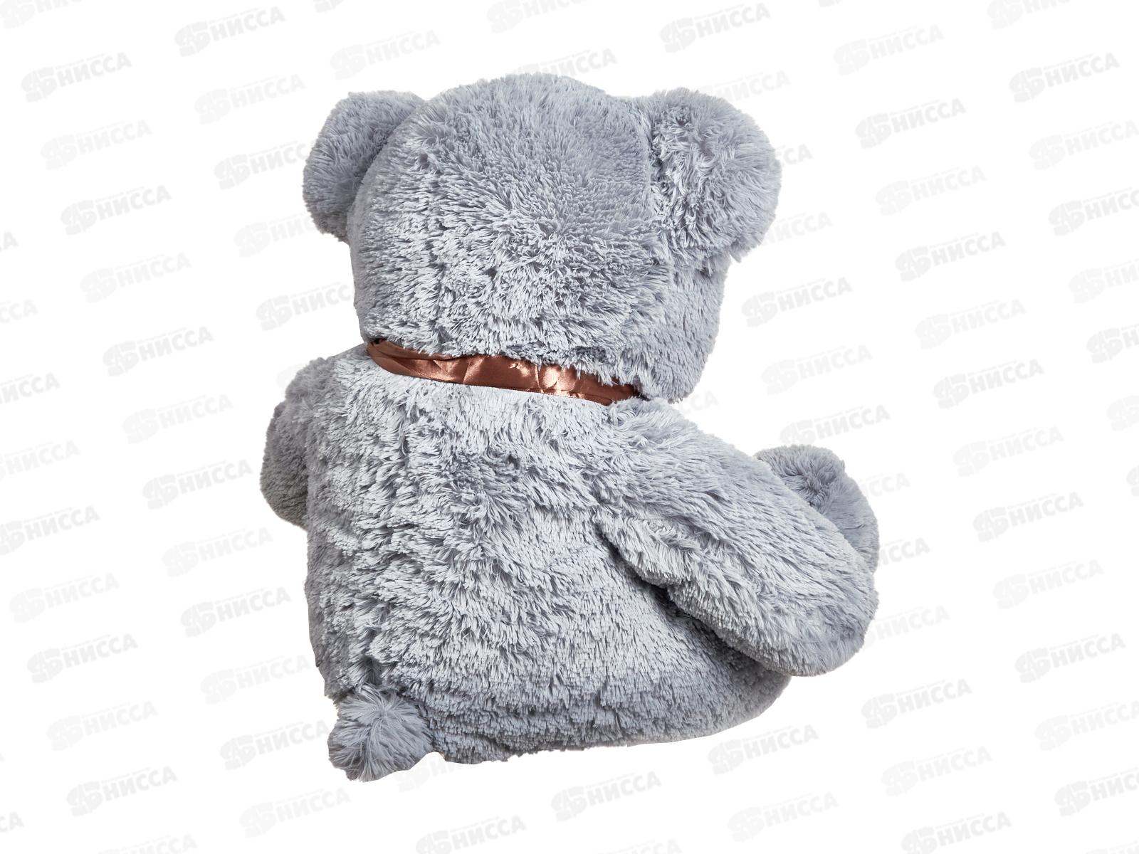 Медведь Б40 60см, светло-серый с лентой, МБ40-90Д  Мила