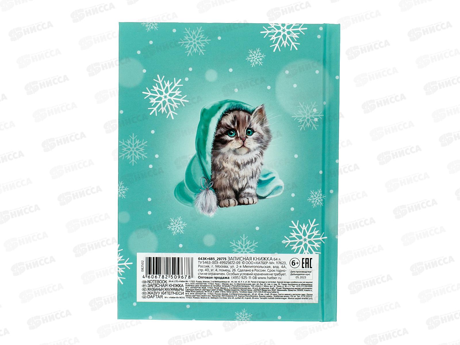Записная книжка Hatber А6 64листа Милый котик 29775*144