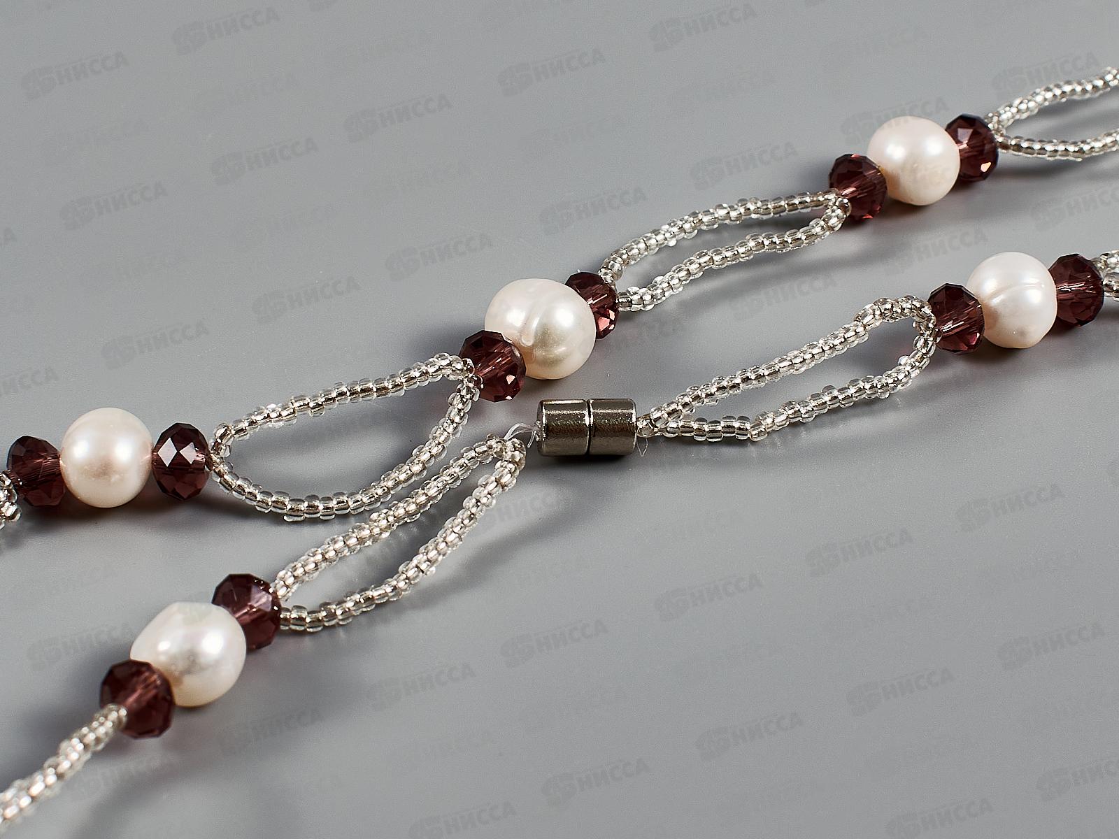 Набор бижутерии бусы натур.жемчуг,горн.хрусталь +браслет№3800