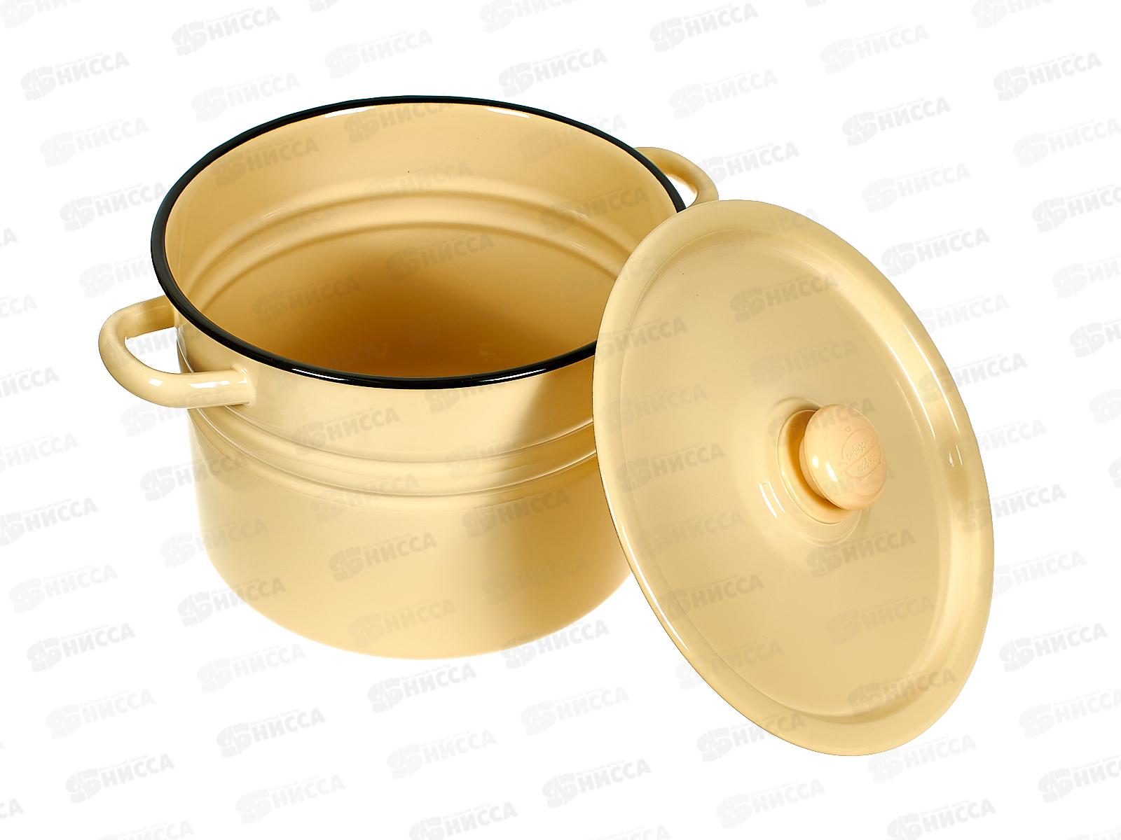 Кастрюля 8,0л цилиндрическая палевая с пластм. кнопкой С41620.3П