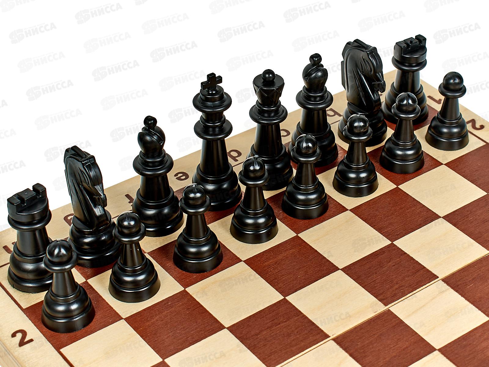 Шахматы (деревянная коробка, пласт. фигуры, поле 29х29см) 03878