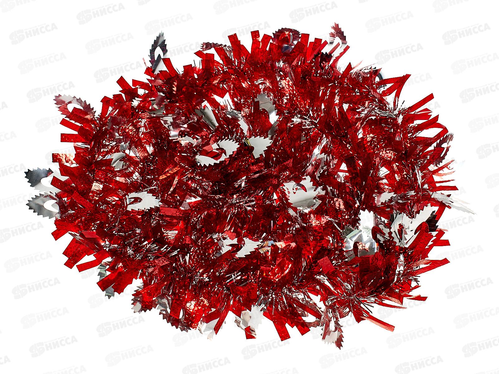 Мишура 002015 листопад 9см х 2м. красный-серебро., AL-3367 *360
