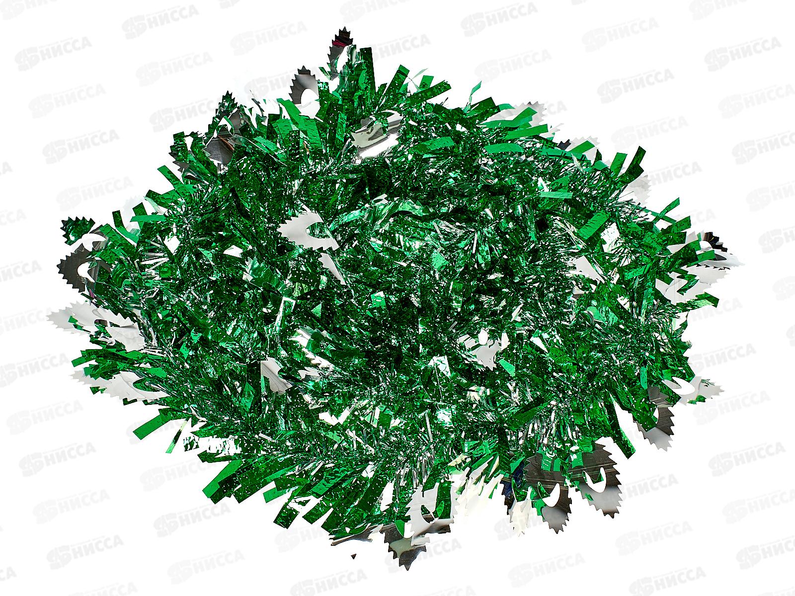 Мишура 002015 листопад 9см х 2м.зеленый-серебро., AL-3367 *360