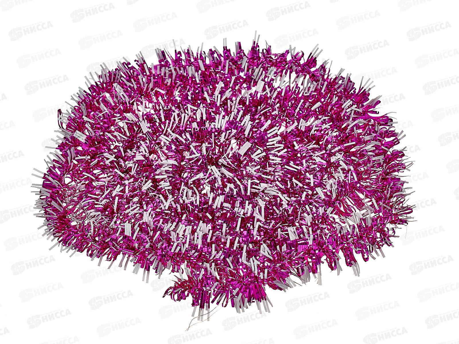 Мишура, 5см. х 2м., AL-13639 розовый+белый *1200