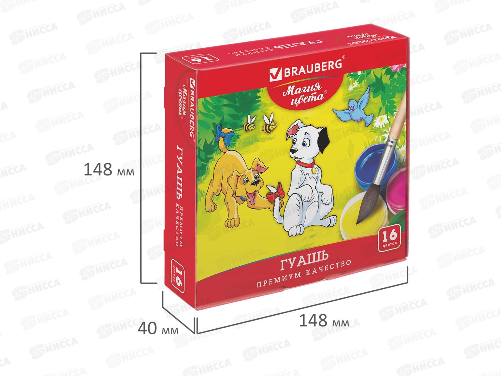 Гуашь художественная BRAU Магия цвета 16цв 20мл, 191334 *12