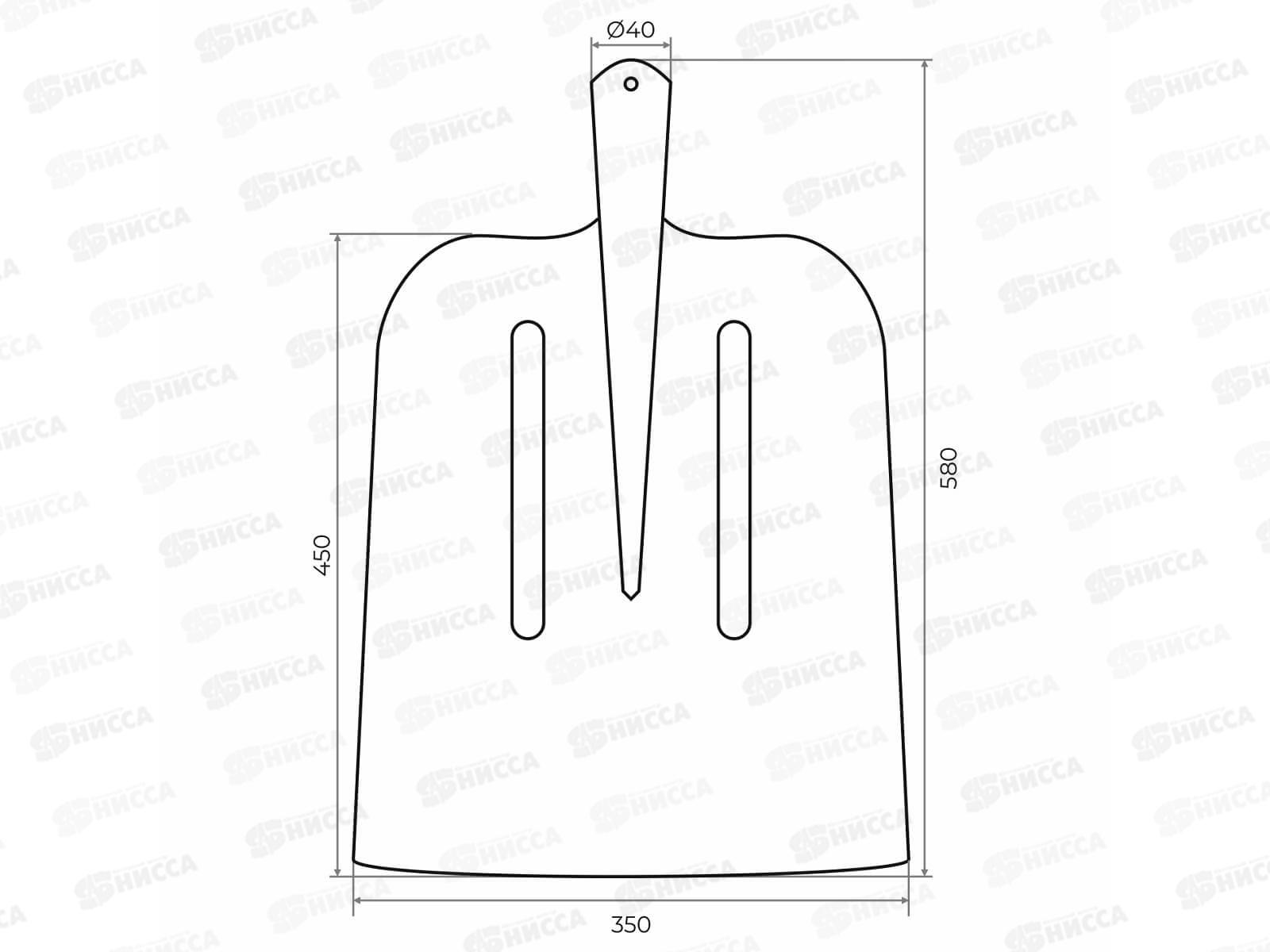 Лопата совковая из рельсовой стали ЛБС, б/ч, 450*350мм, S502   *10