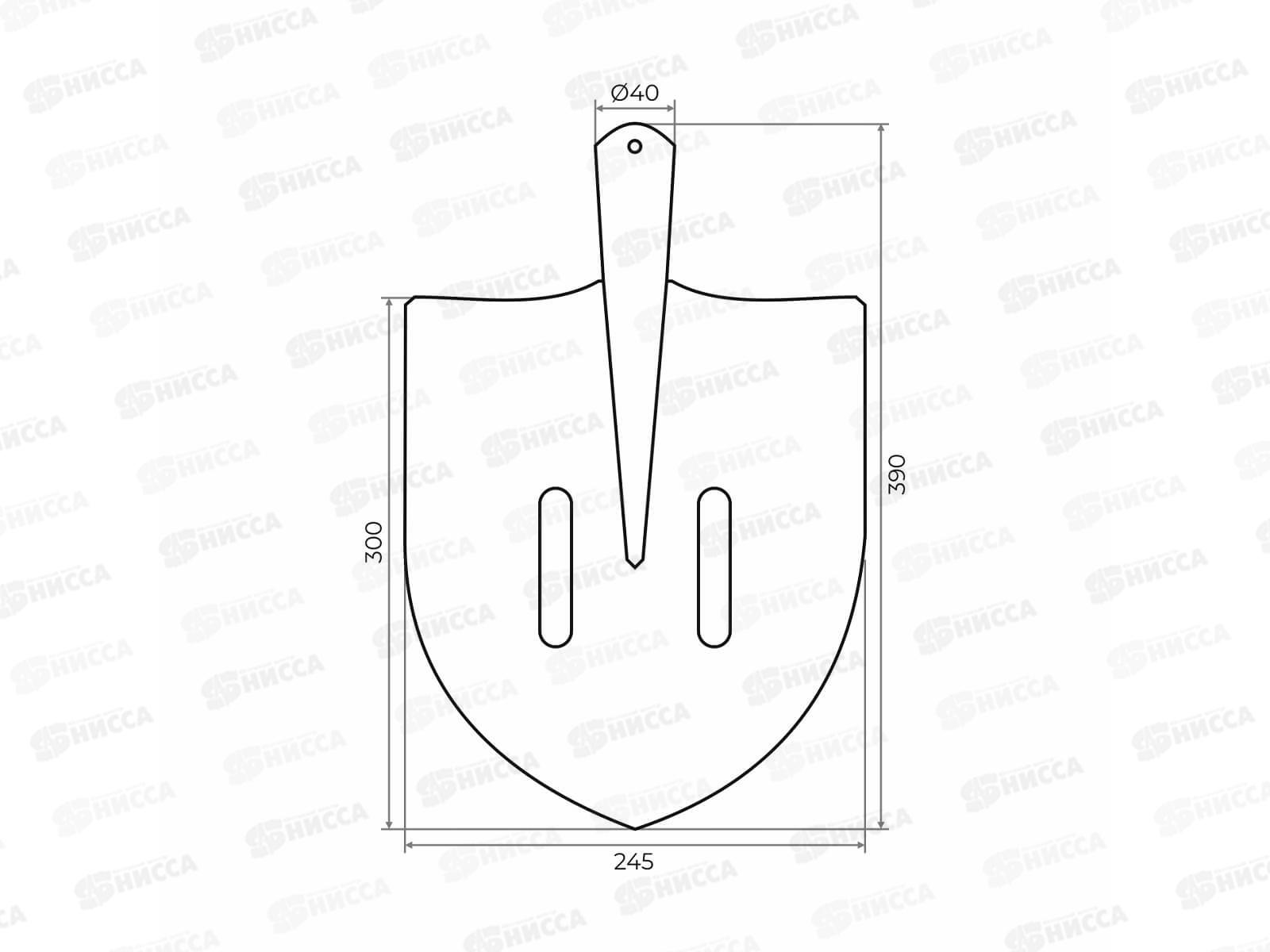 Лопата штыковая из рельсовой стали ЛШУ, б/ч, 245*300мм, S506-4  *10