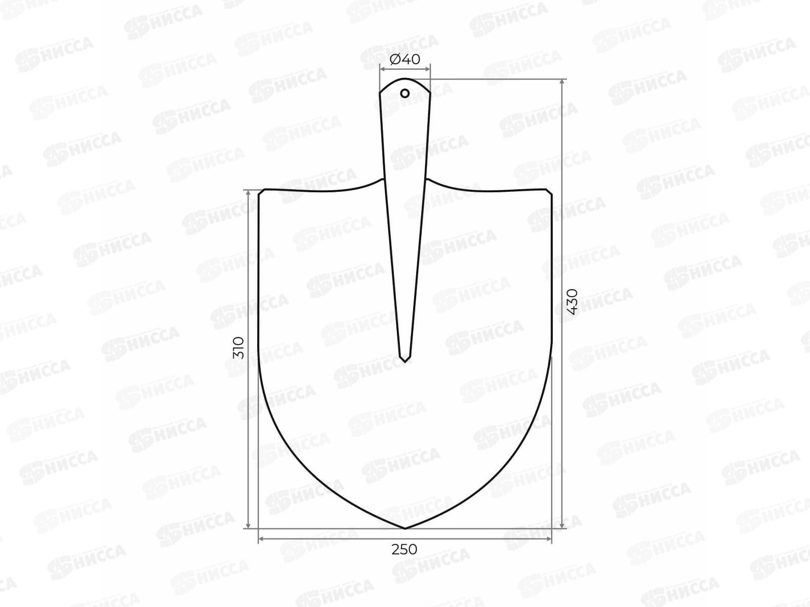 Лопата штыковая из рельсовой стали ЛШУ зел., б/ч, 250*310мм, S503  *10