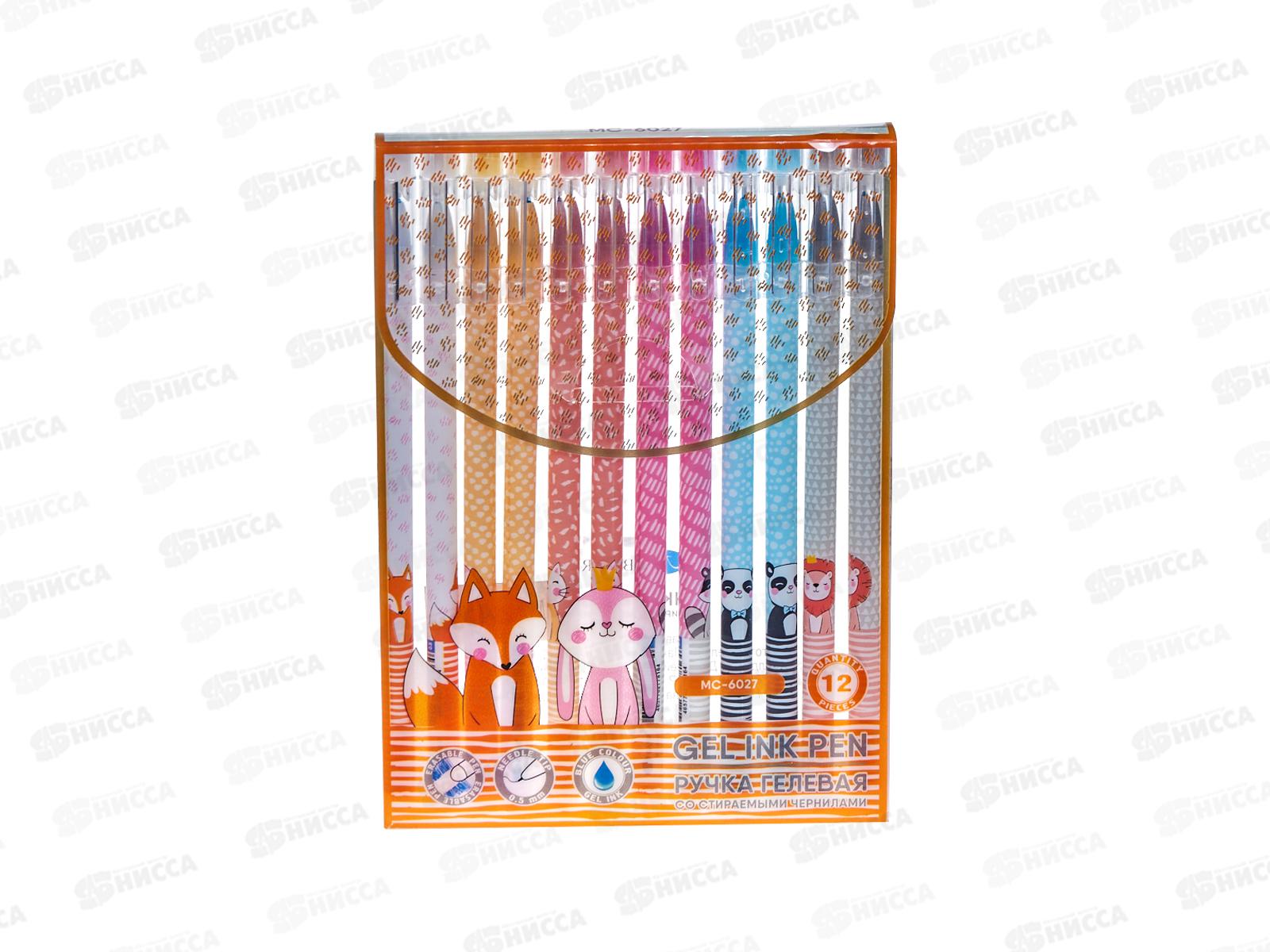 Ручка пишет-стирает  BASIR  Животные синяя, гель, 6027*12/144/576