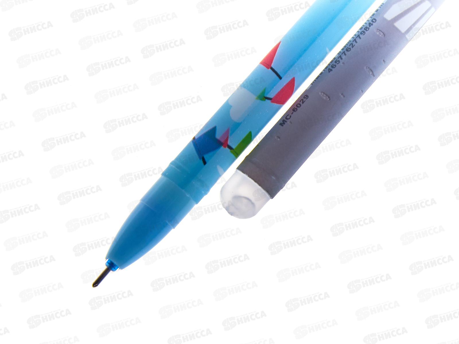 Ручка пишет-стирает  BASIR Лисята синяя, гель, 6029*12/144/576