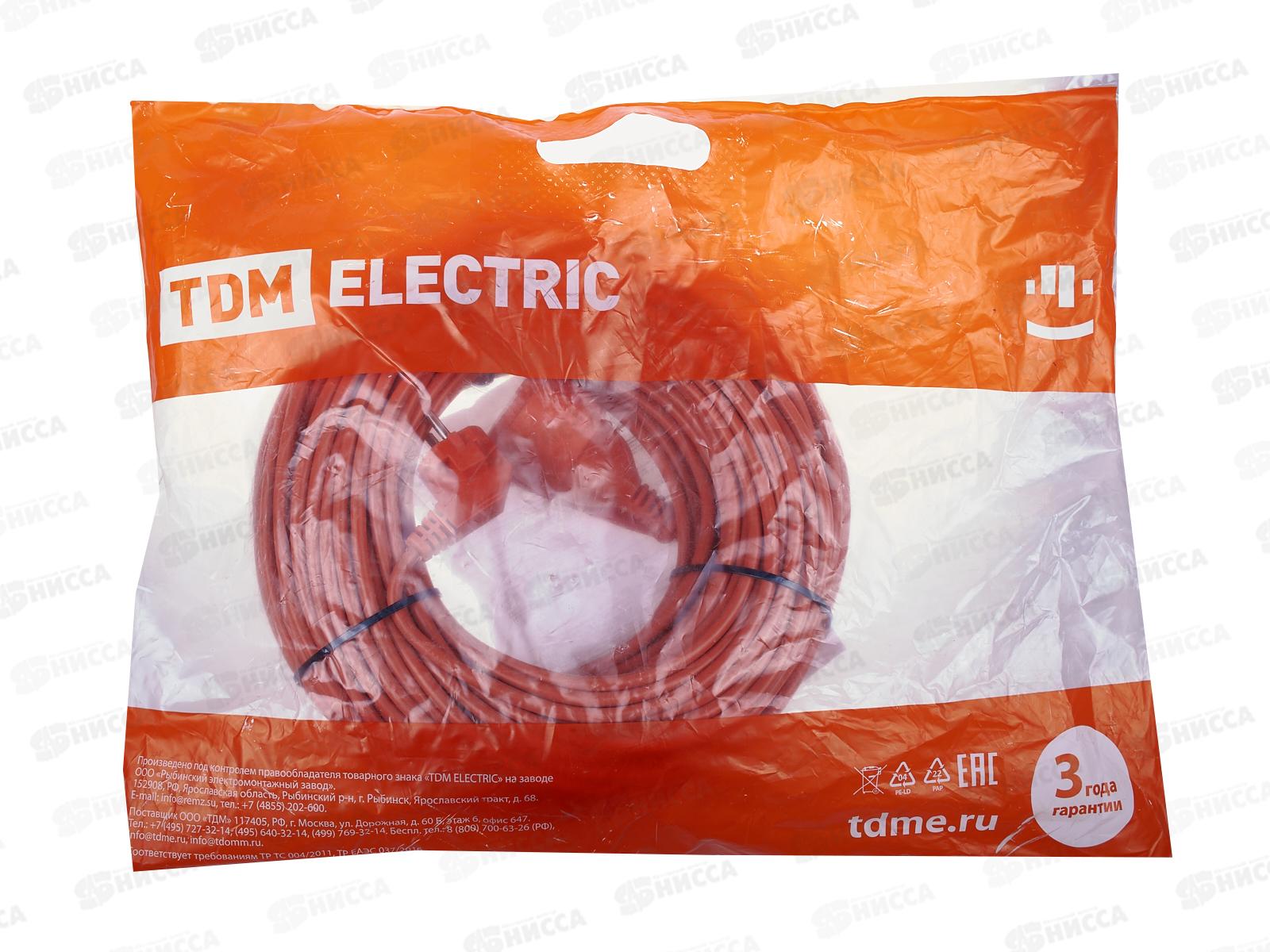 Удлинитель-шнур силовой УШз10 TDM 1розетка  50м ПВС 3х0,75, 0614