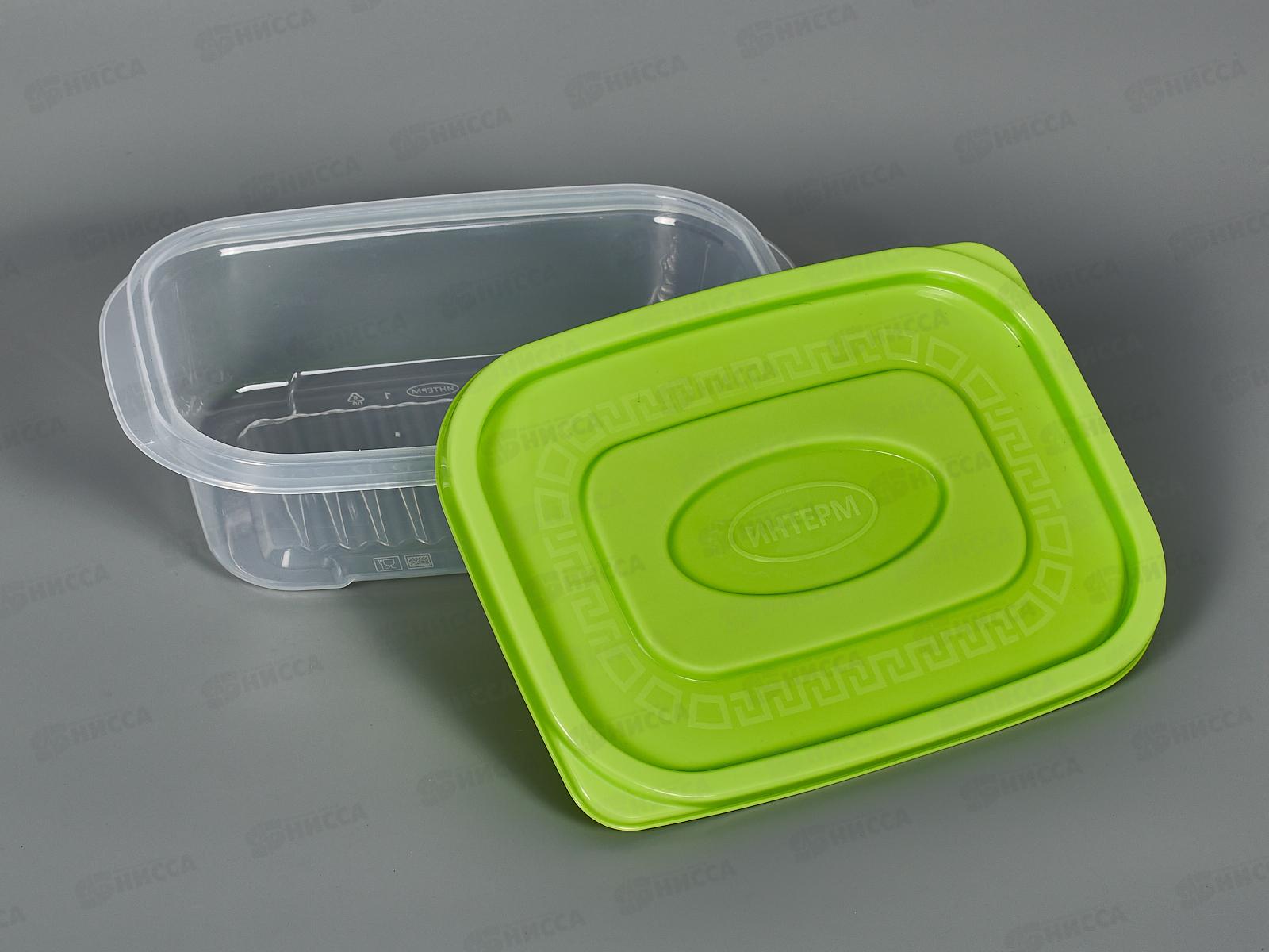 Контейнер 0,8л с салатовой крышкой *50  ИНТ