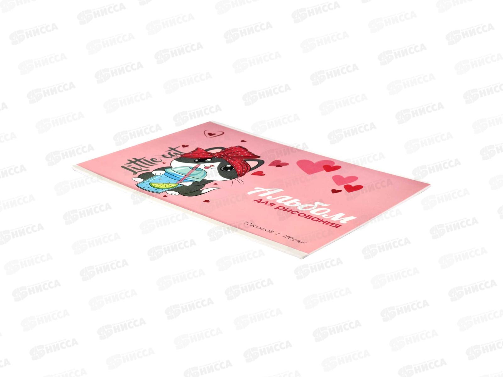 Альбом для рисования 12л ФЕН Модная кошка,64678*50