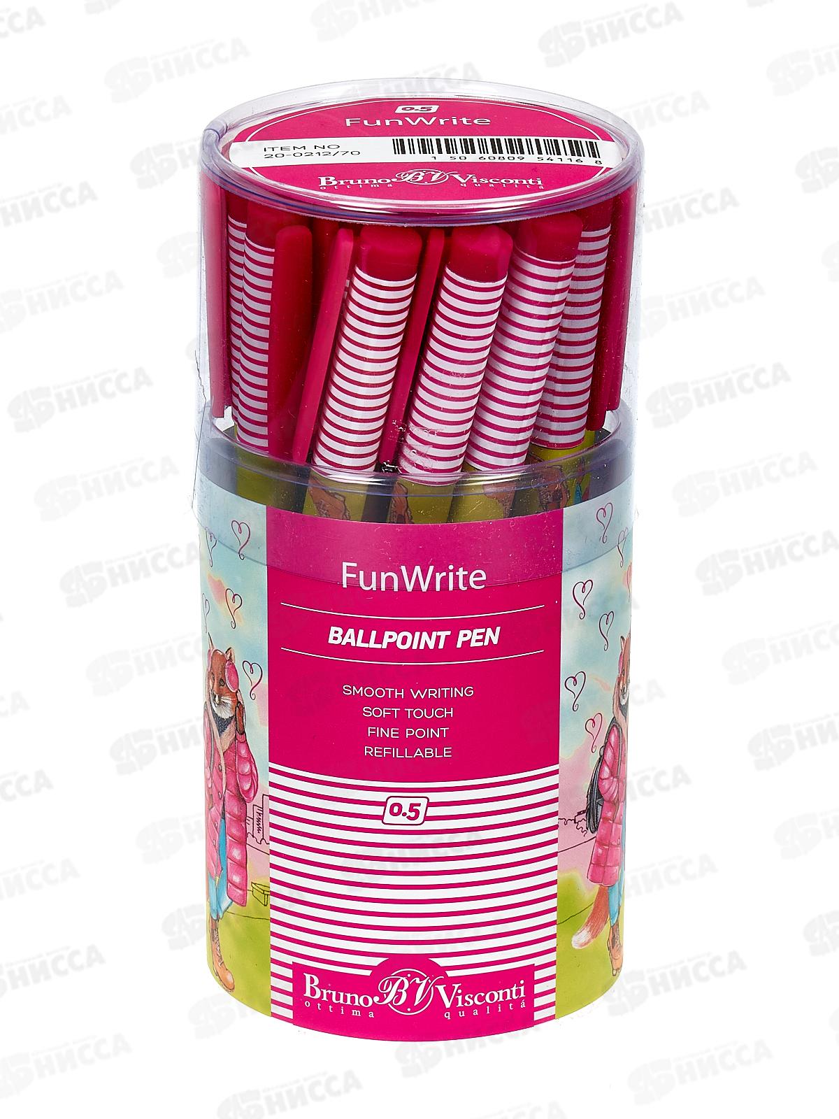 Ручка шариковая B.V. FreshWrite Лиса с рюкзачком,синяя,20-0212/70*24/288