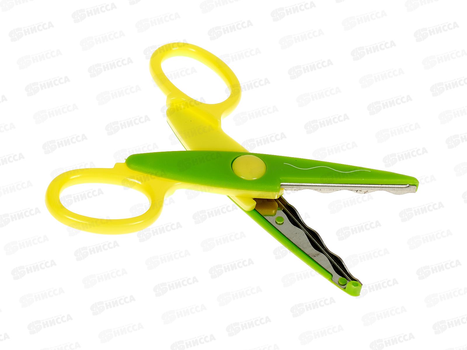 Ножницы ПИФАГОР  135мм,фигурн.лезв. ассорти, блист.,230938*30