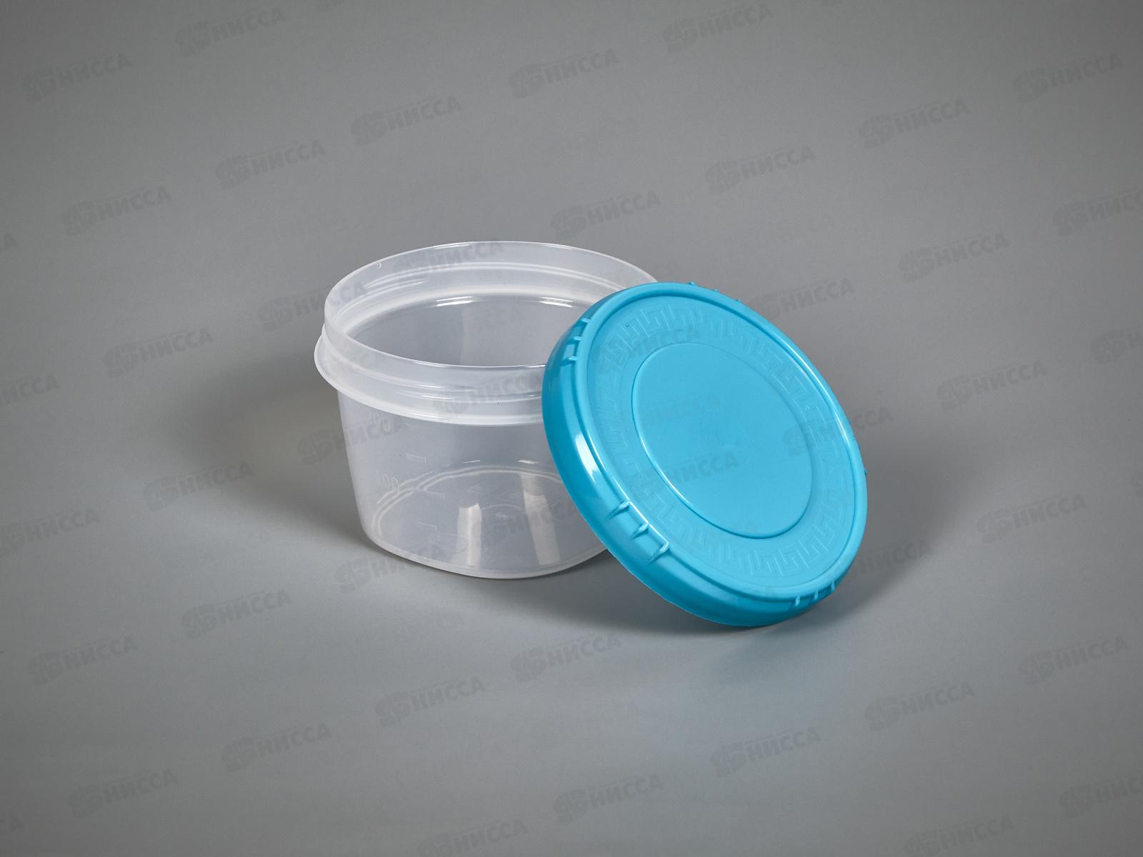 Емкость (Банка) 300мл голубой , крышка *60