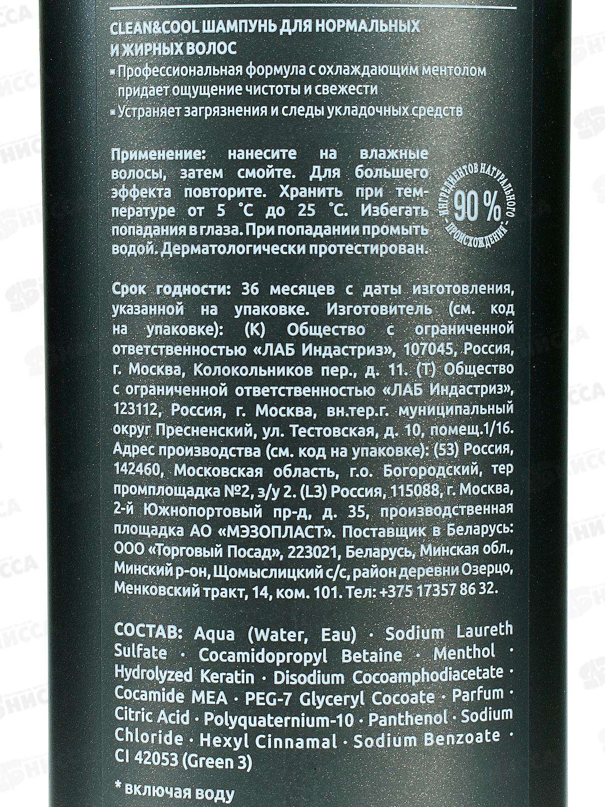 Сьёсс шампунь мужской Для жирных и нормальных волос 450мл *12