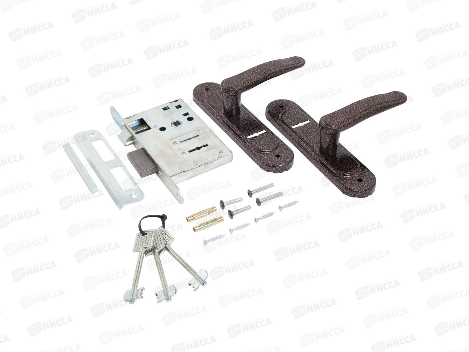 Замок врезной Птимаш ЗВ9-4.03 медь с ручкой *10 14 483