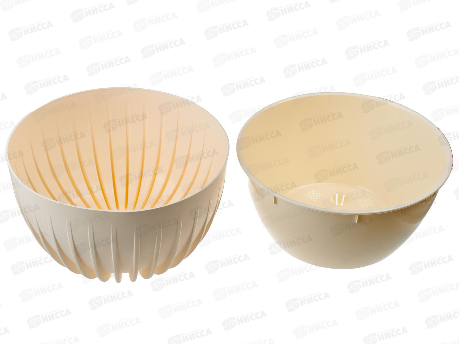 Горшок для цветов Миска Сигма 4,5л Ванильный (с вкладкой) д.24, h14,5