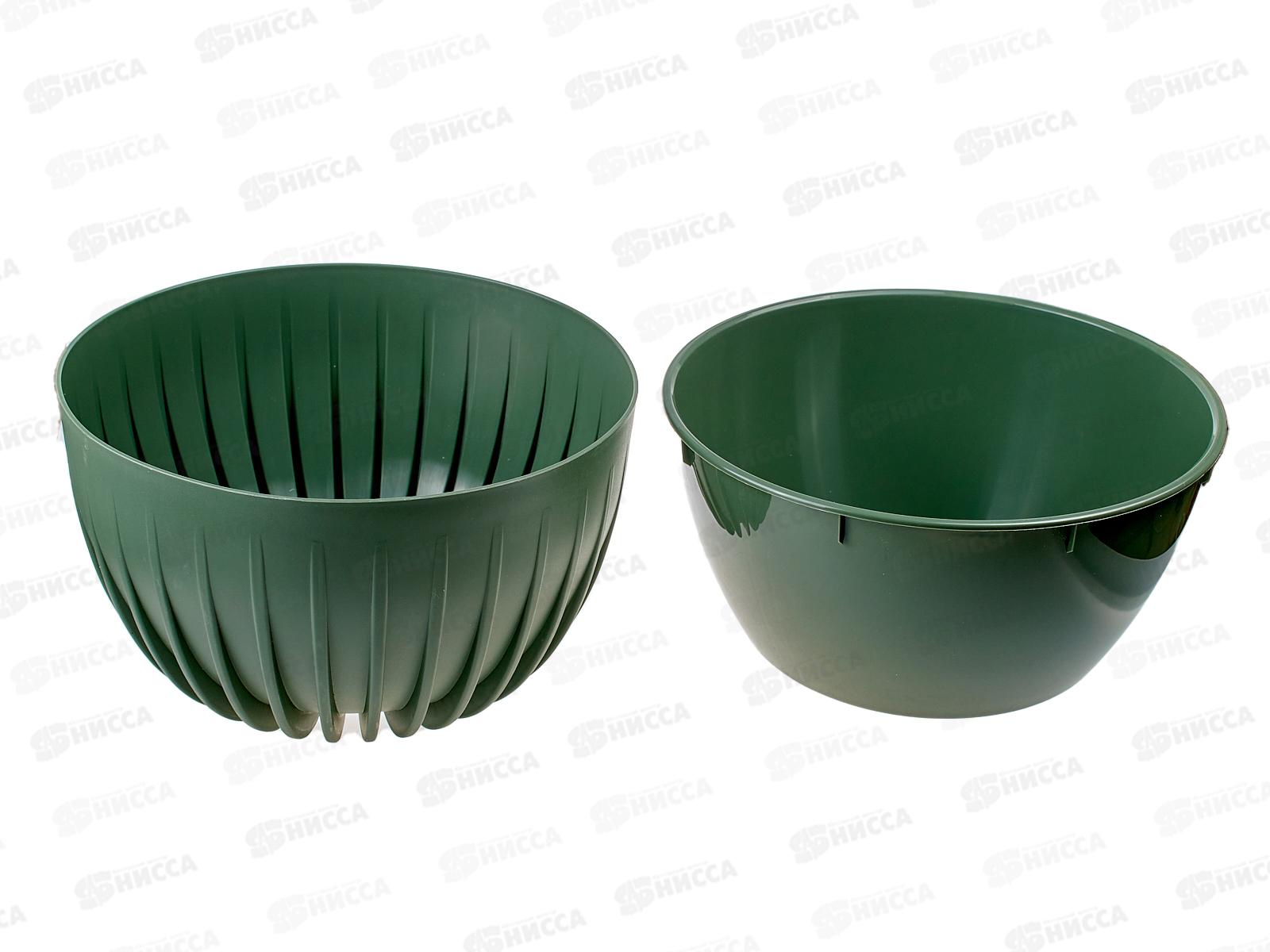 Горшок для цветов Миска Сигма 4,5л Нефрит (с вкладкой) д.24, h14,5