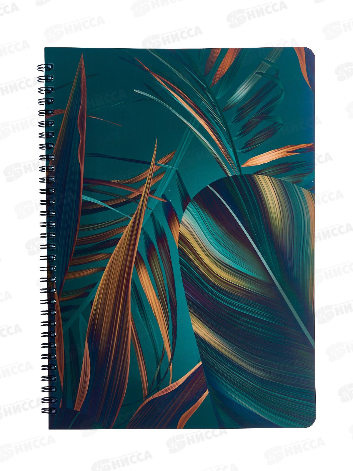 Тетрадь 80листов клетка  LAMARK А4 Изумрудные тропики, греб, soft touch 0102*15