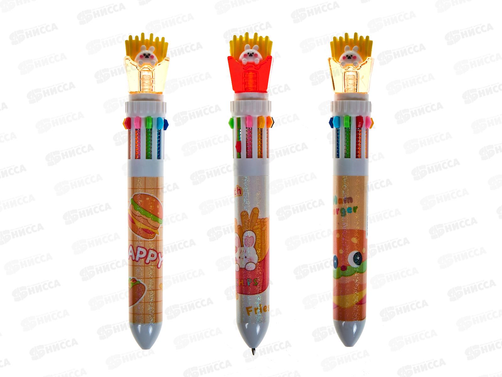 Ручка автоматическая  BASIR 10-х цветная детская,Картофель фри,15231*40