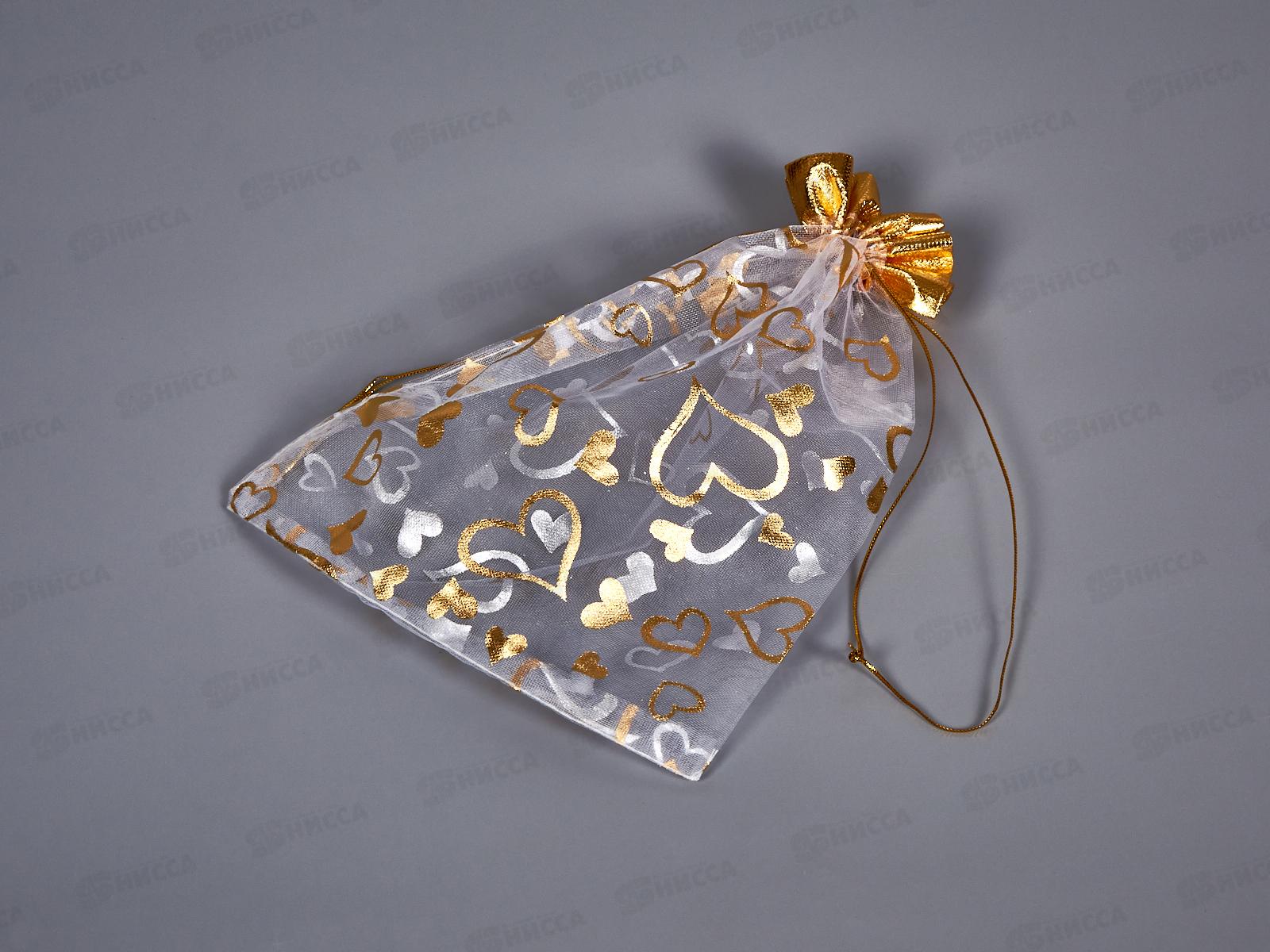 Мешок органза Basir, цветн. с золот.рисун., 18*23см уп50шт MC2375