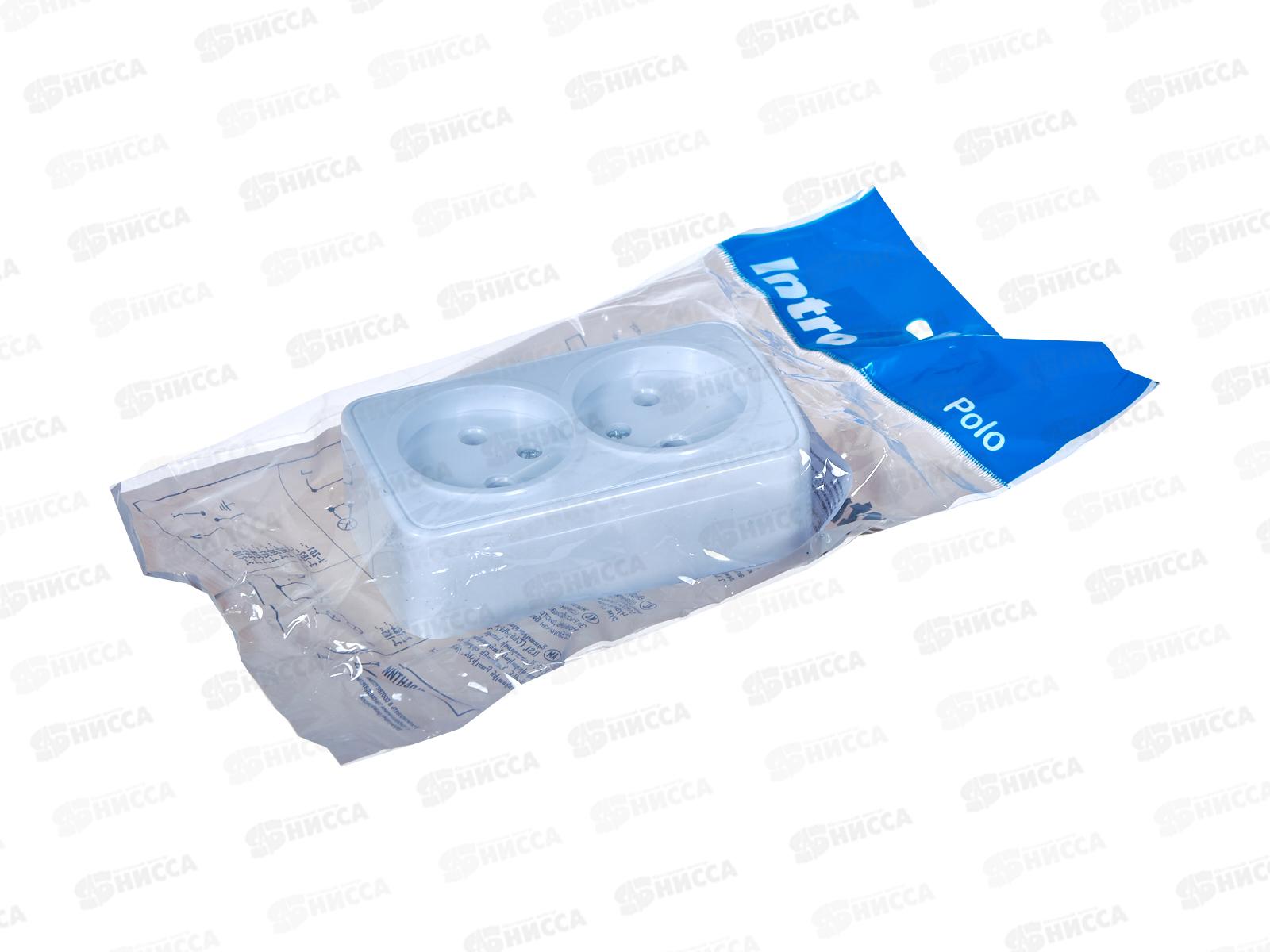 Розетка INTRO Plano скрытой установки двойная, 16А-250В, IP20, антрацит, 1-205-05 *10/100