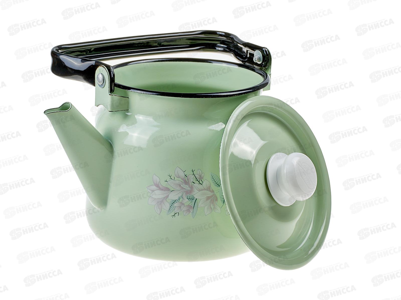 Чайник 2,3л декорированный салатовый с пластмассовой кнопкой С2714.3С