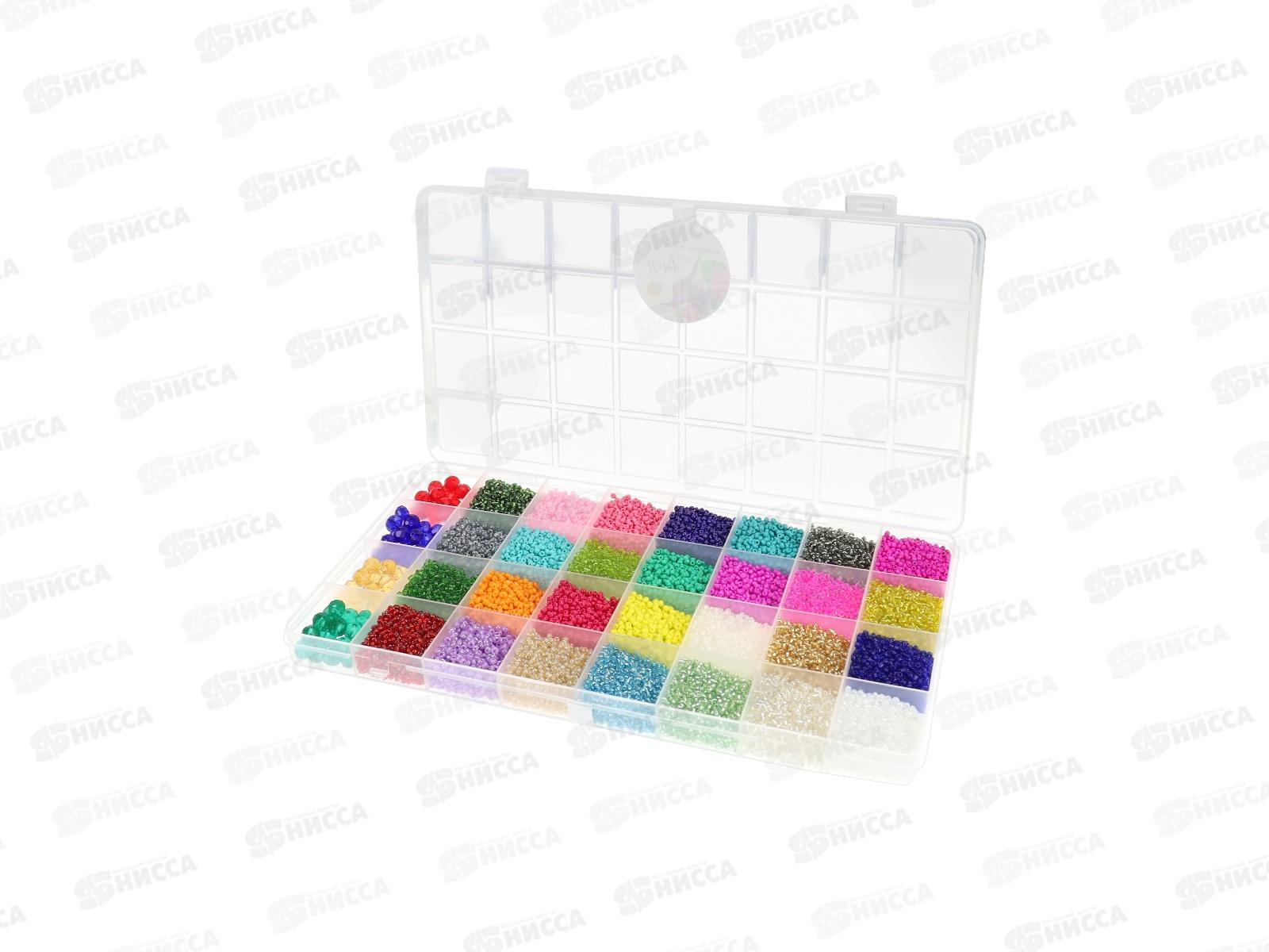 Набор для бисероплетения (26х13,5х2,3см, 32 вида бисера) БИС-2604 *10