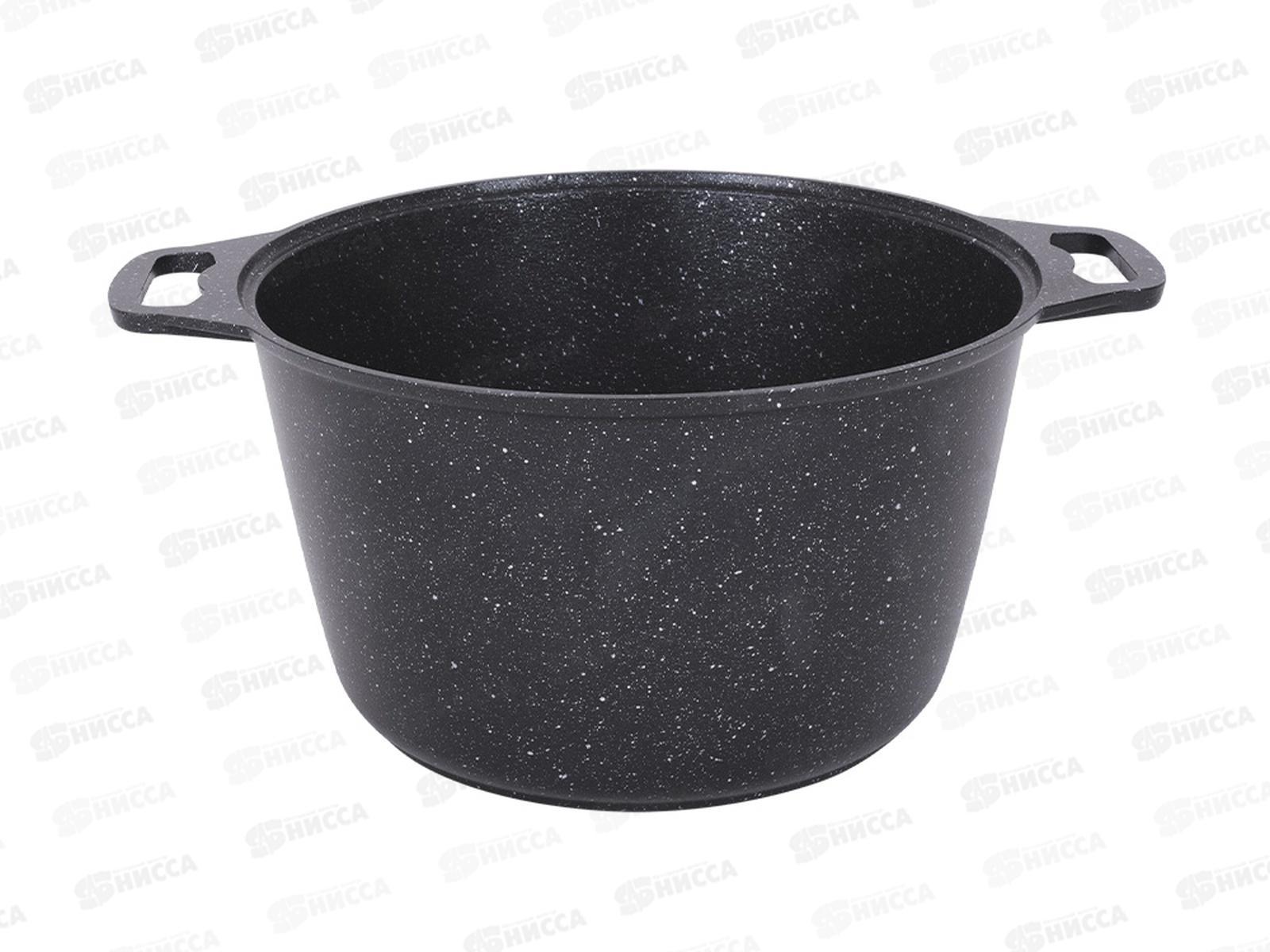 Кастрюля 6,0л со стеклянной крышкой антипригарное покрытие темный мрамор кмт62-1а  *2